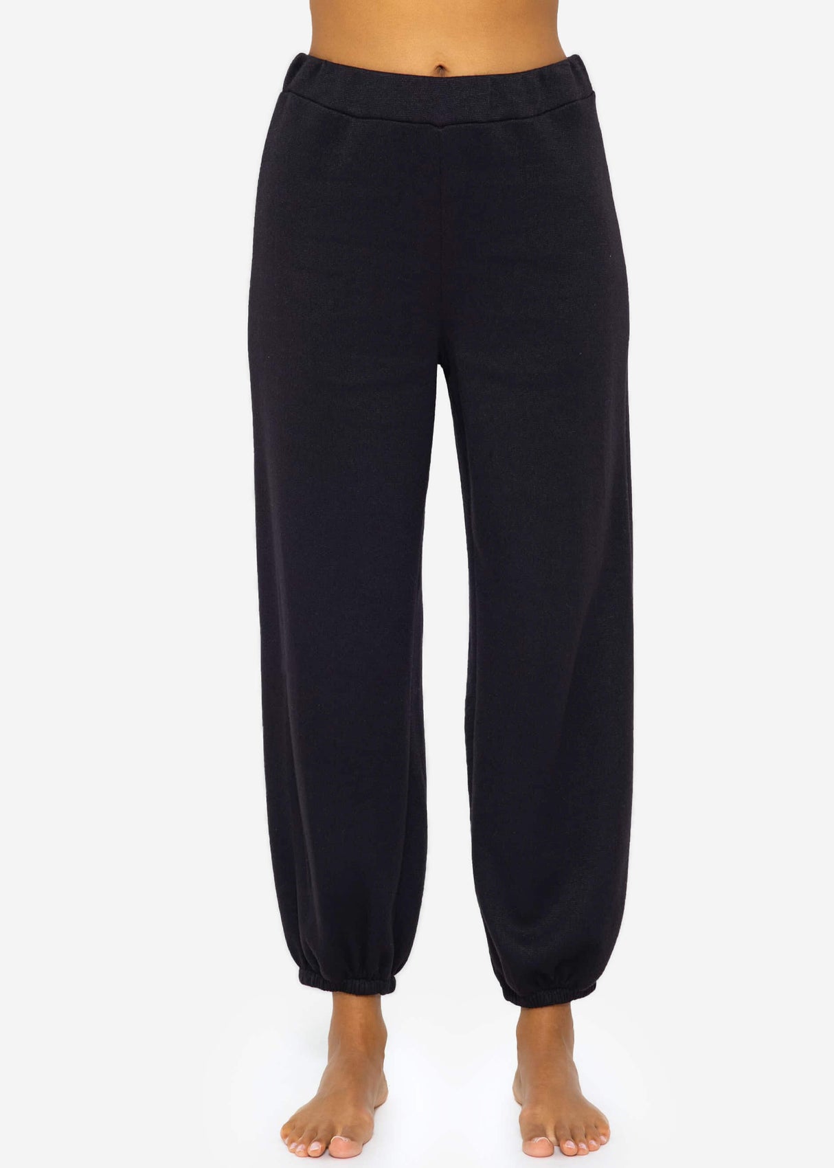 Super soft jersey jogging pants - black