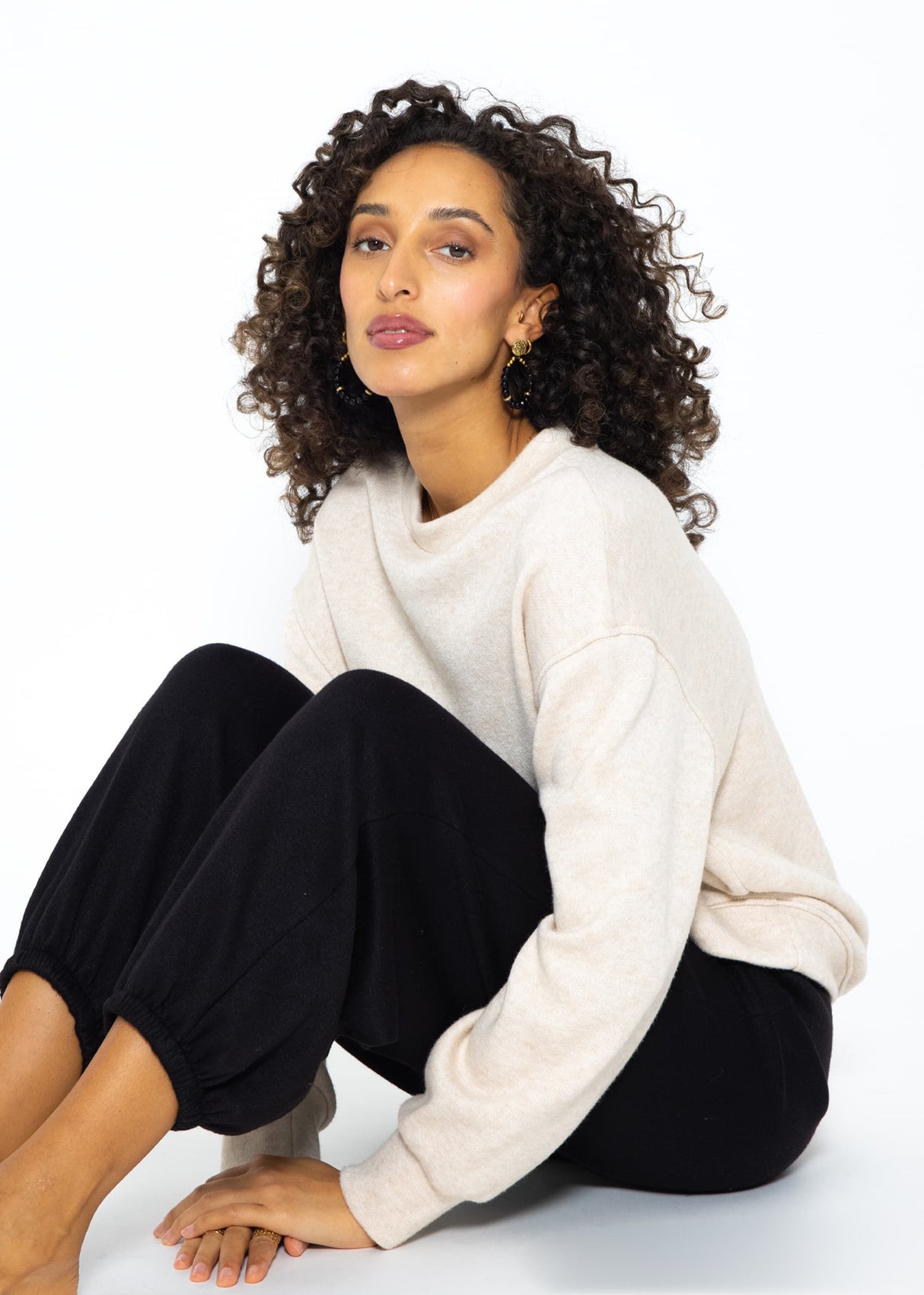 Super soft jersey jogging pants - black