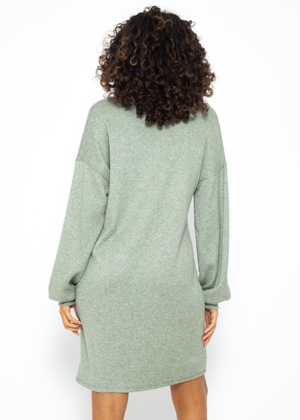 Super soft jersey dress in short - sage green