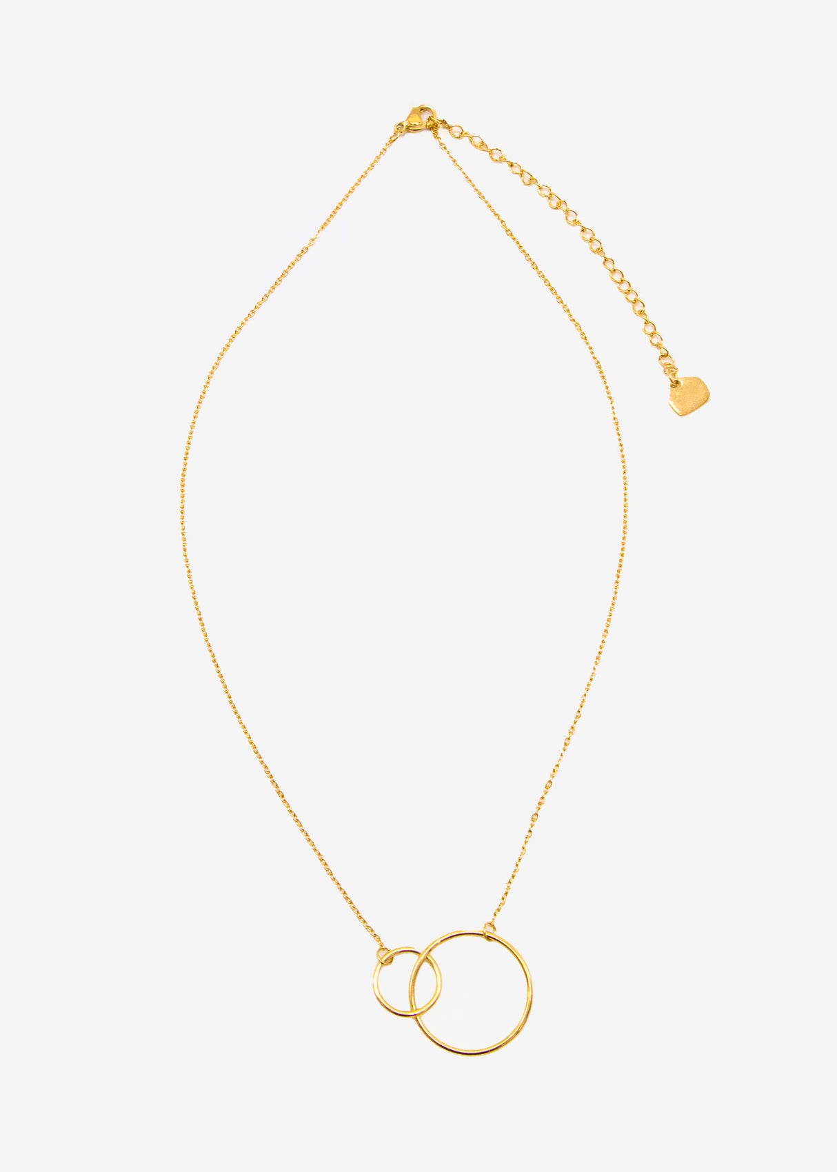 Halskette mit 2 Kreisen, gold