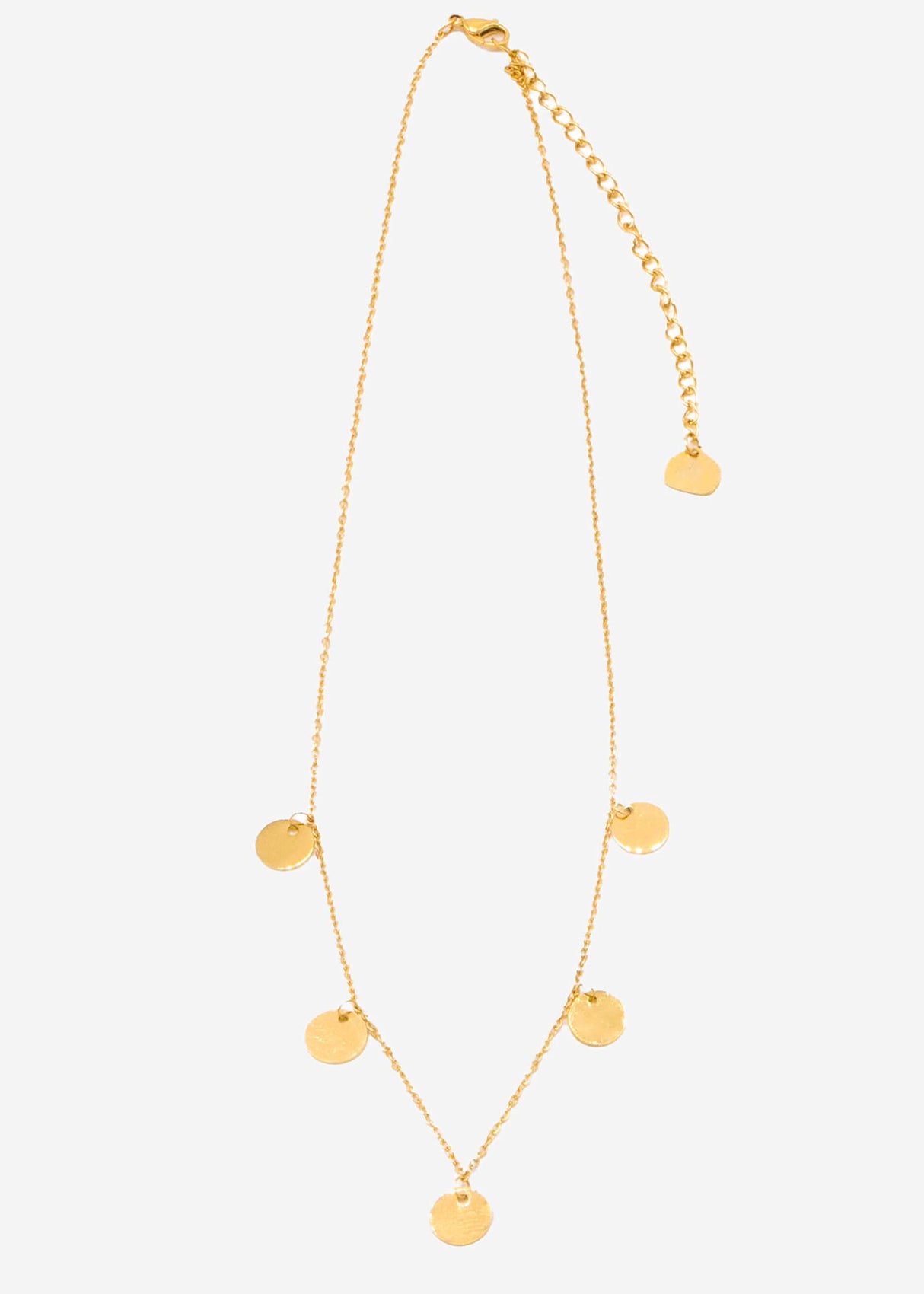 Necklace with round plates, gold