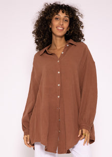 Muslin blouse oversize, cafelatte