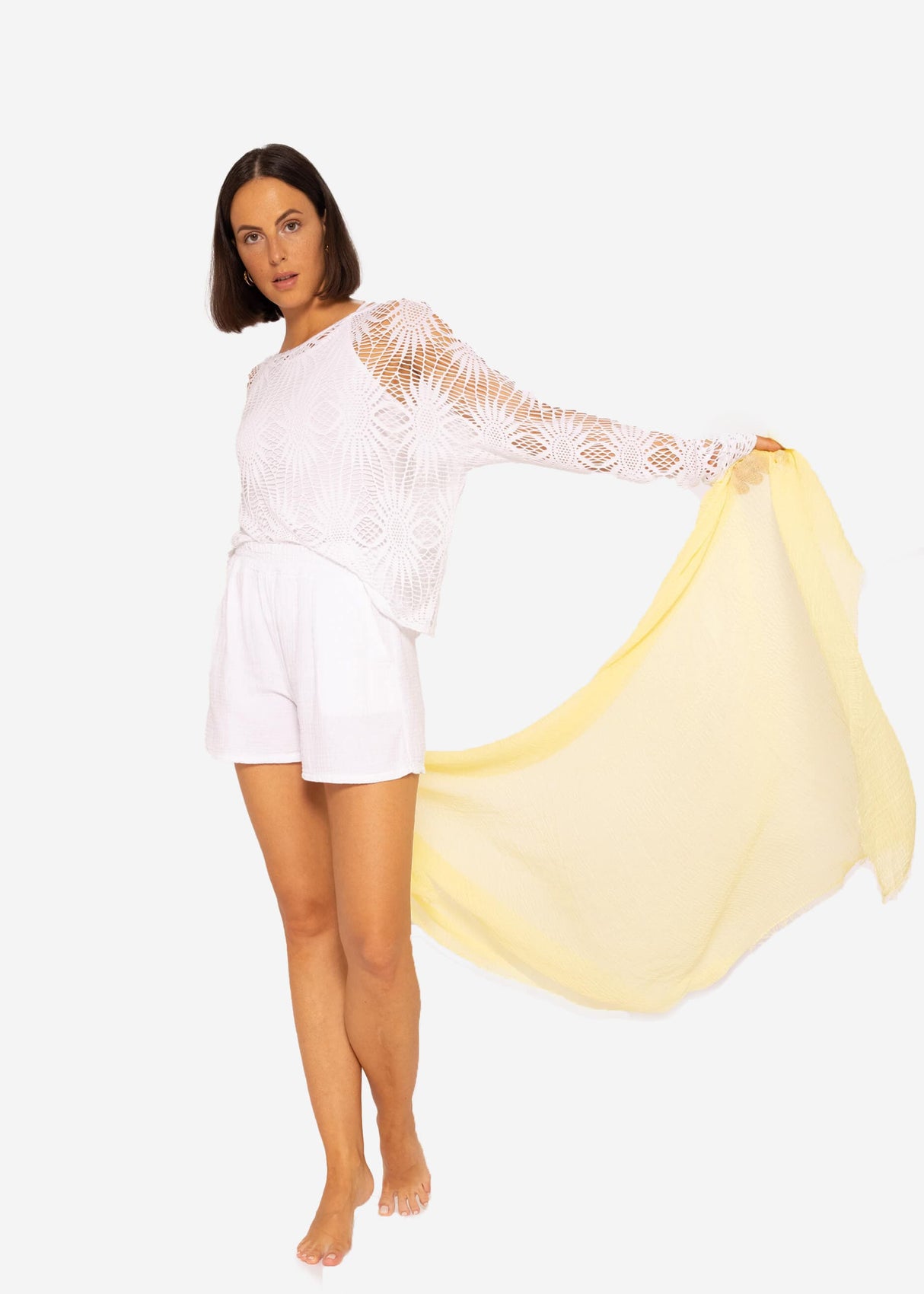 Muslin scarf, yellow