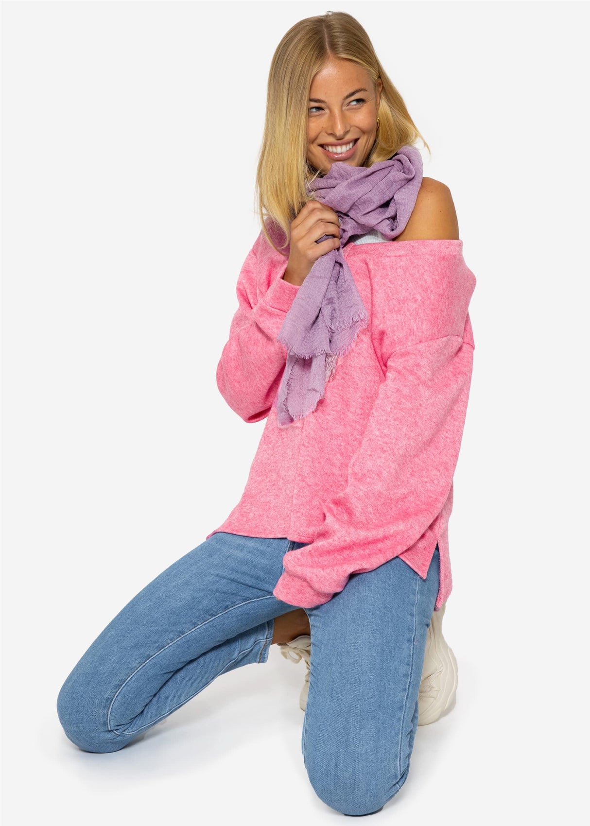 Muslin scarf, purple