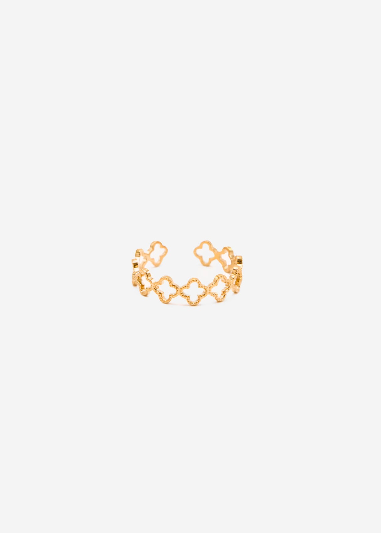 Ring with clover leaves, gold