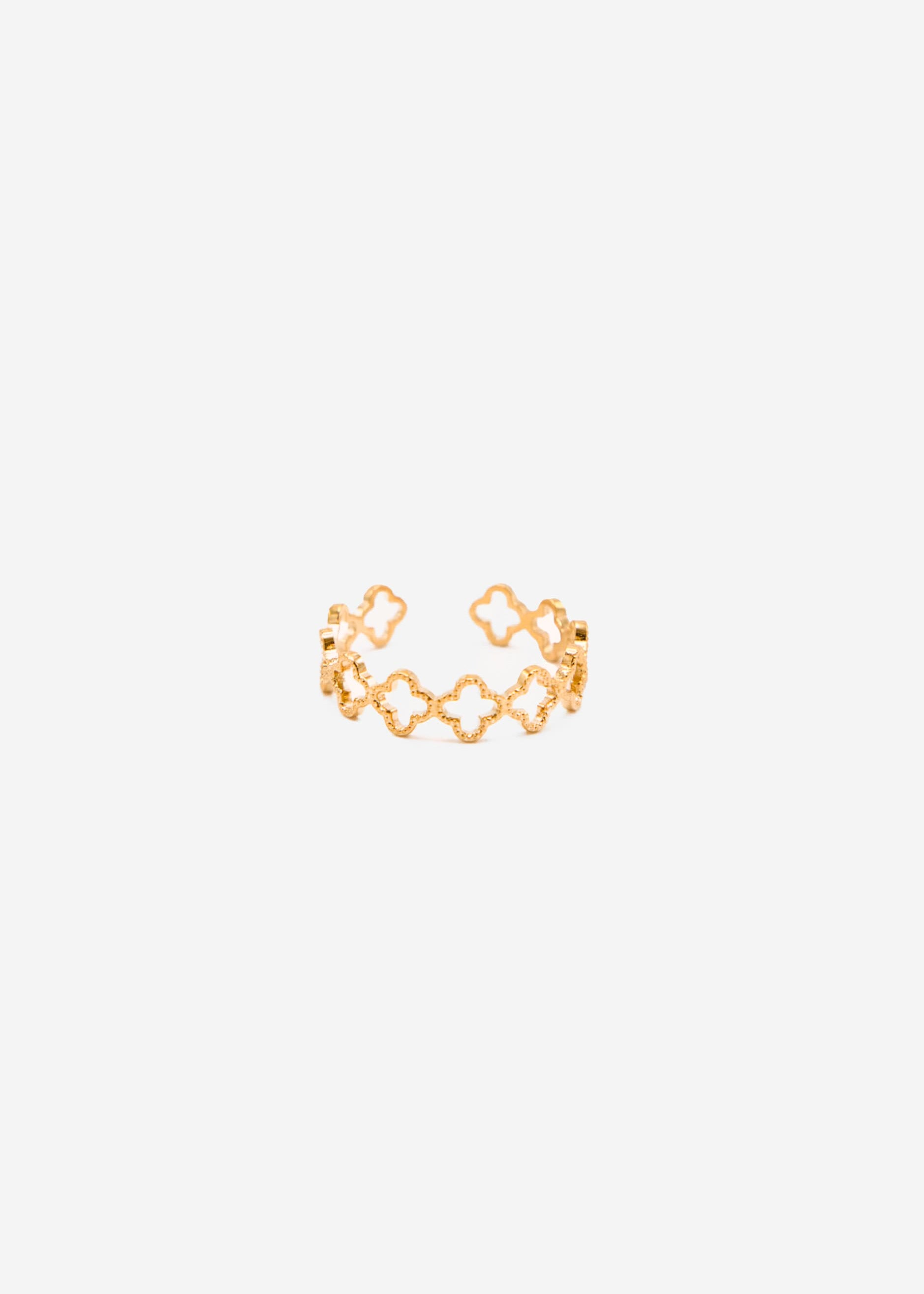 Ring with clover leaves, gold