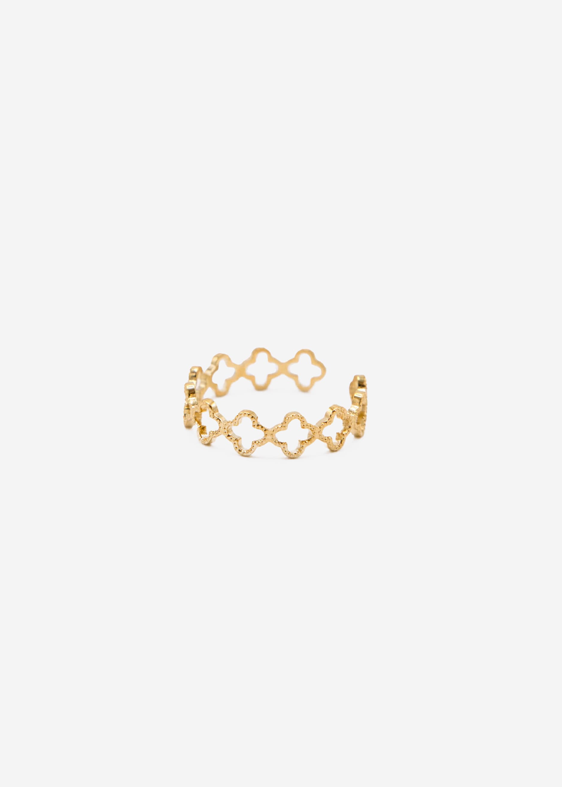 Ring with clover leaves, gold