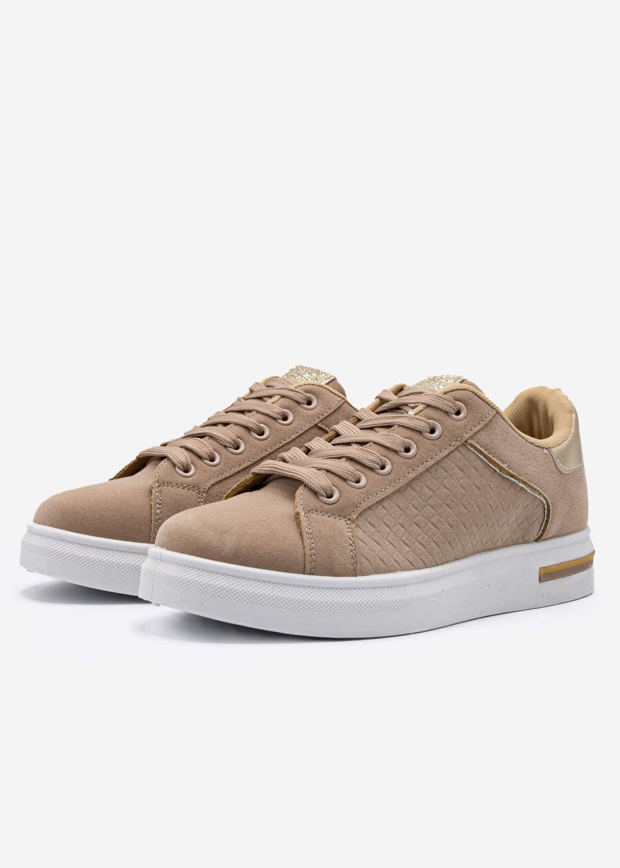 Embossed sneakers, beige