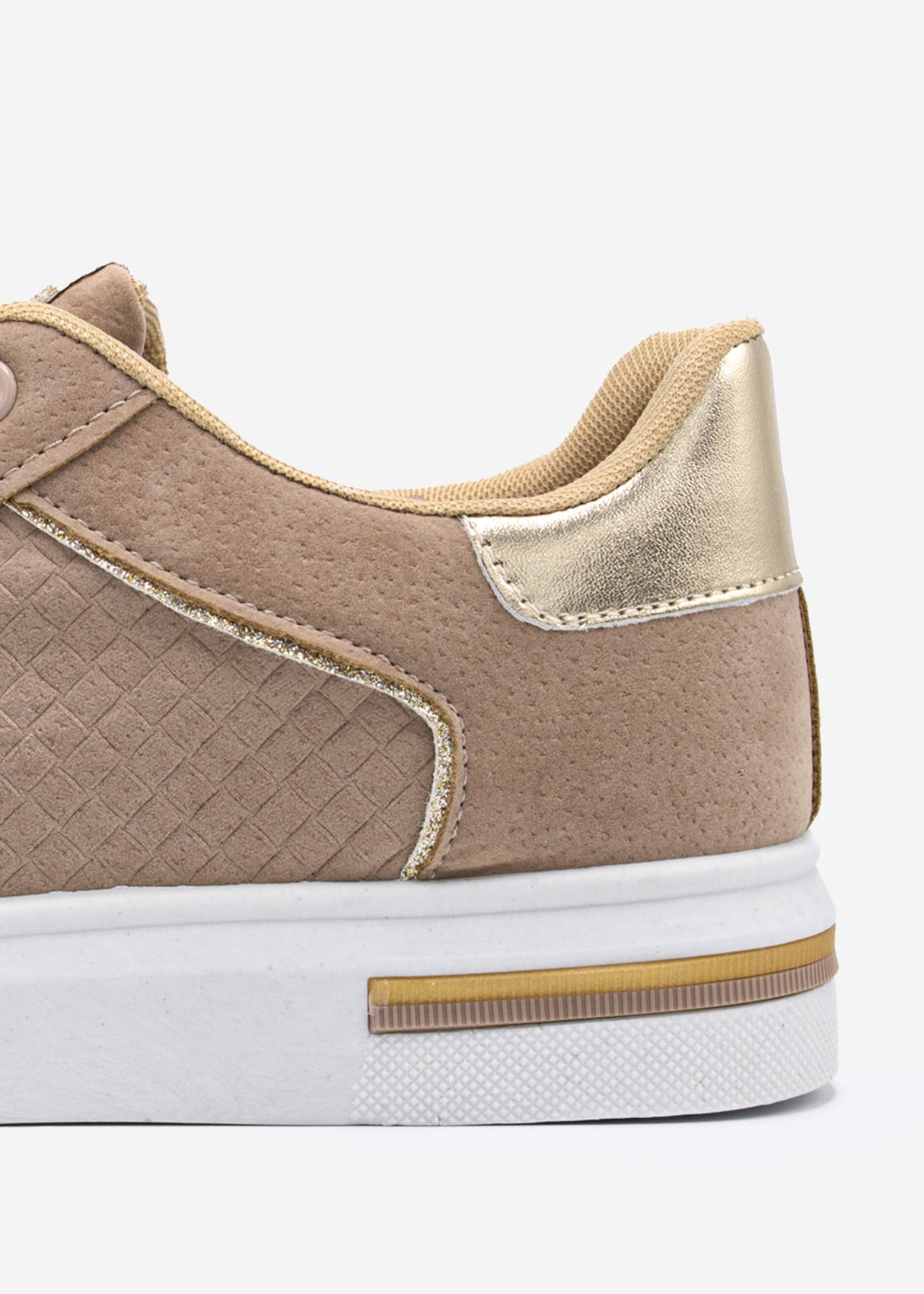 Embossed sneakers, beige