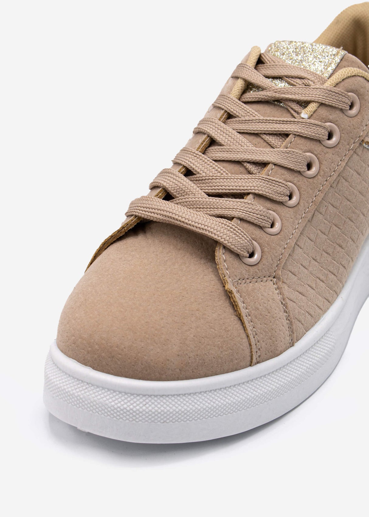 Embossed sneakers, beige