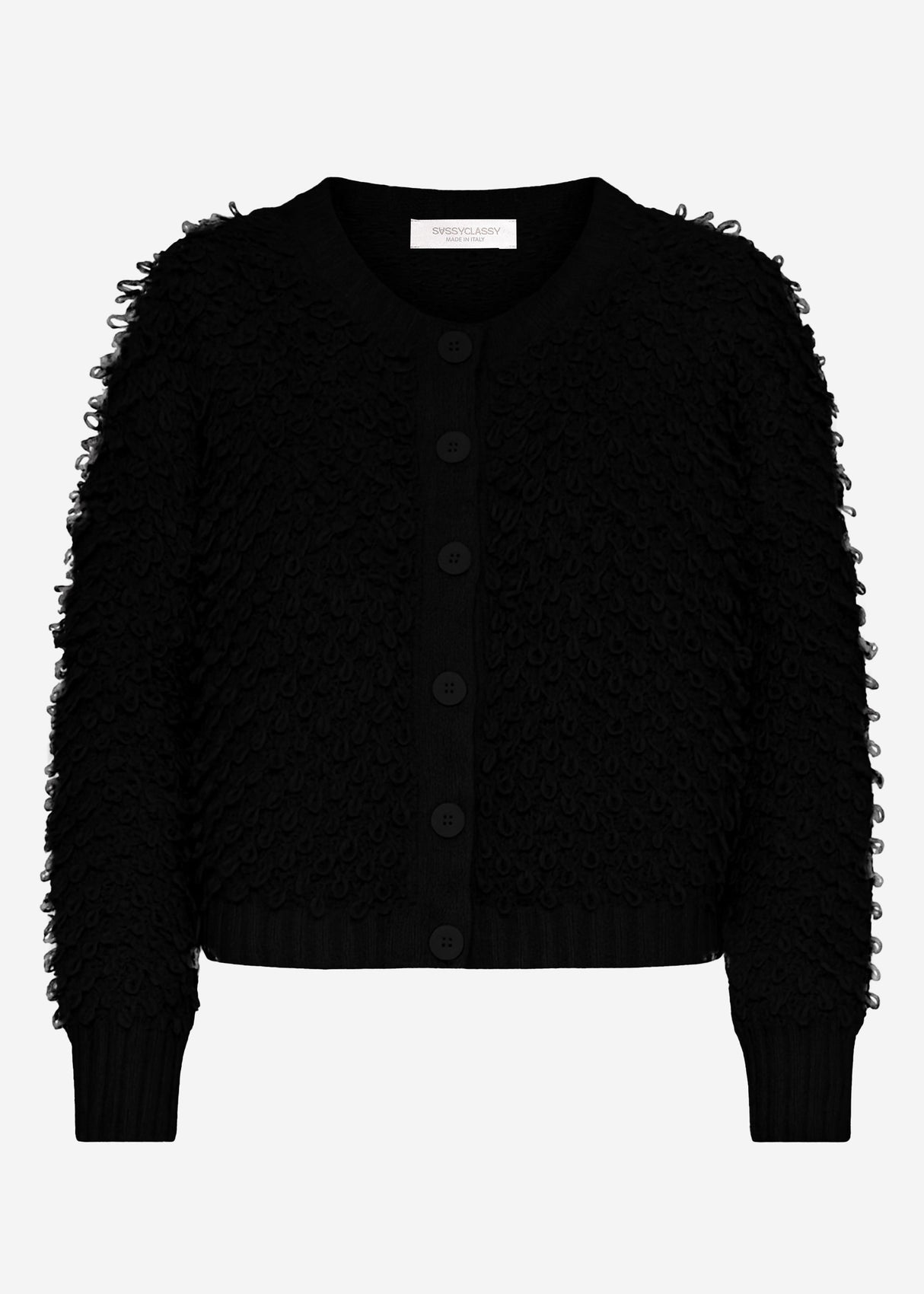 Cardigan with loop structure - black