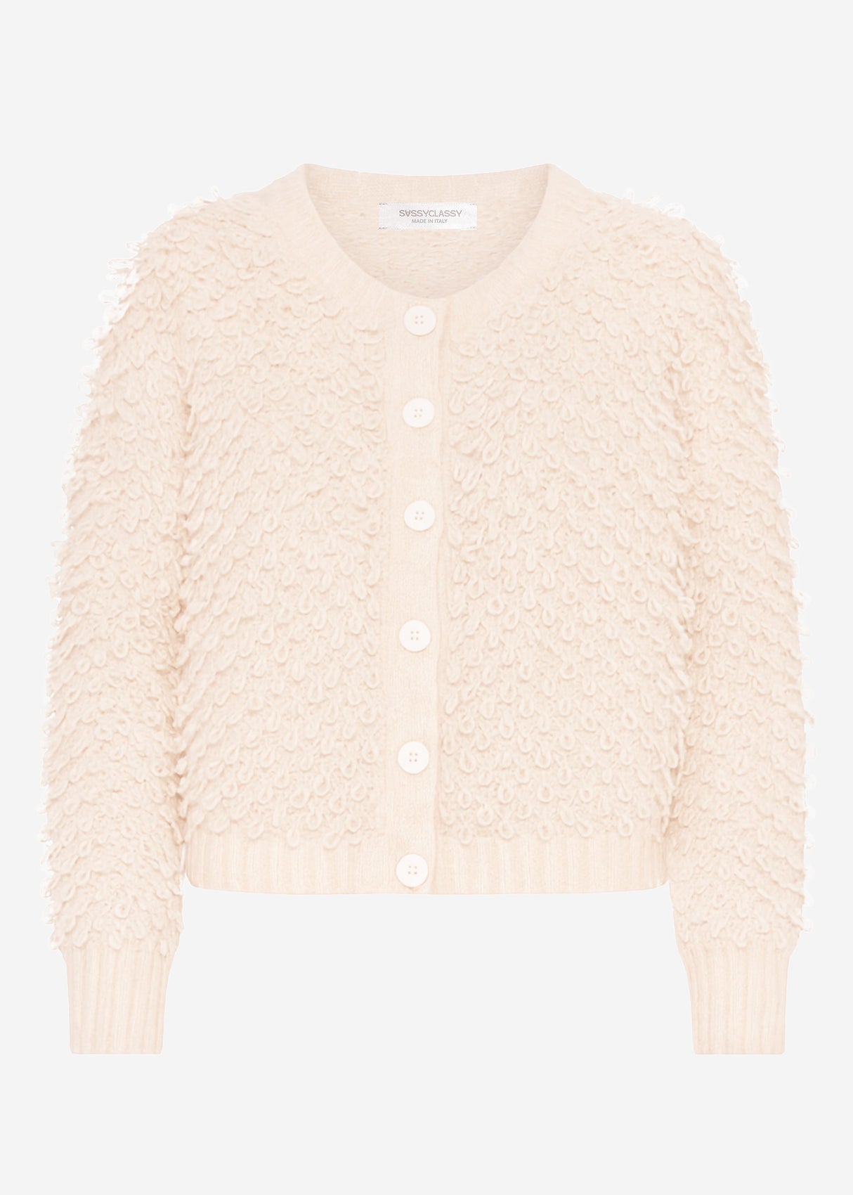 Cardigan with loop structure - light beige