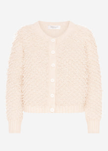 Strickjacke mit Loop-Struktur - hellbeige