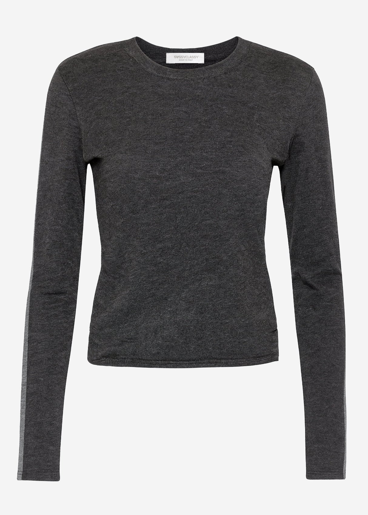 Thermal long-sleeved shirt with contrast sleeves - grey
