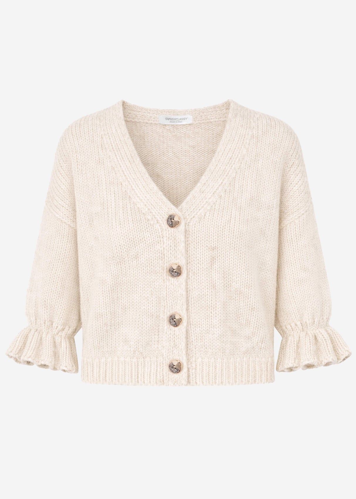 Cardigan with 3/4 sleeves - light beige