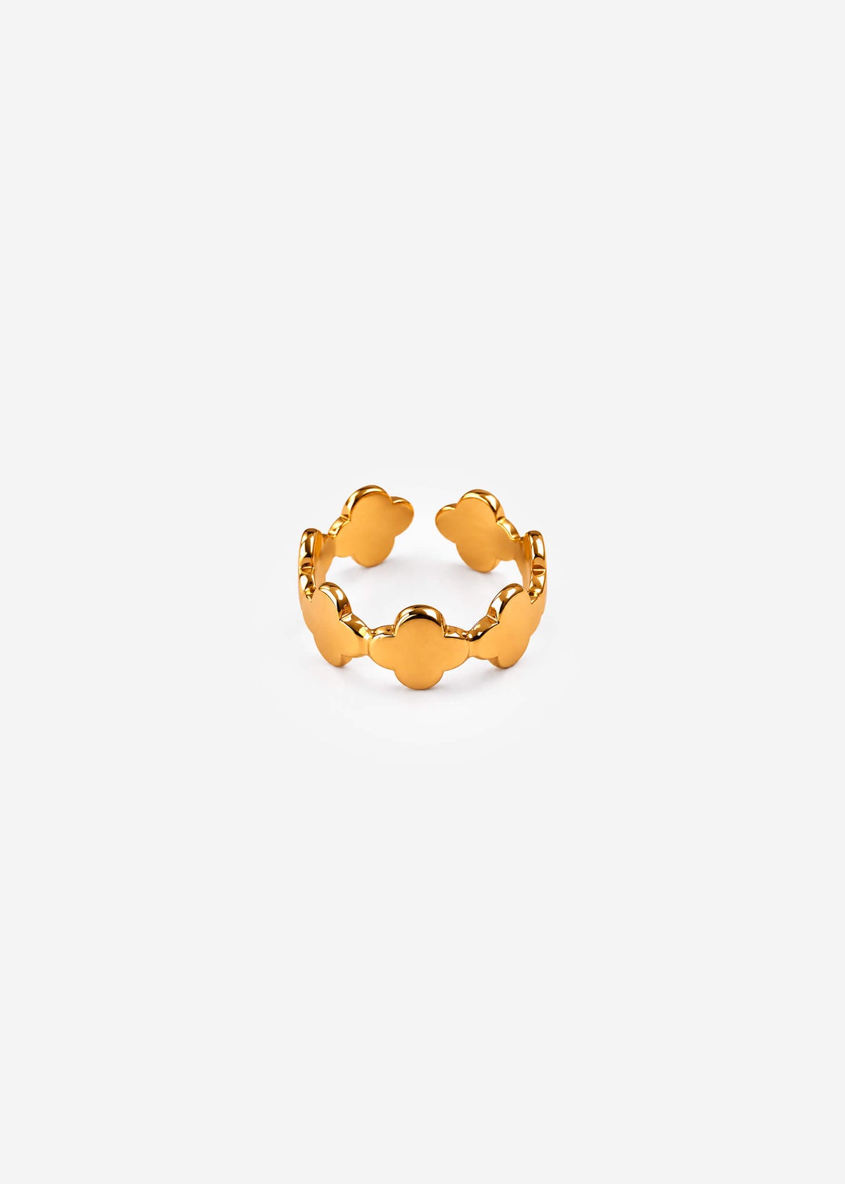 Kleeblatt Statement Ring - gold