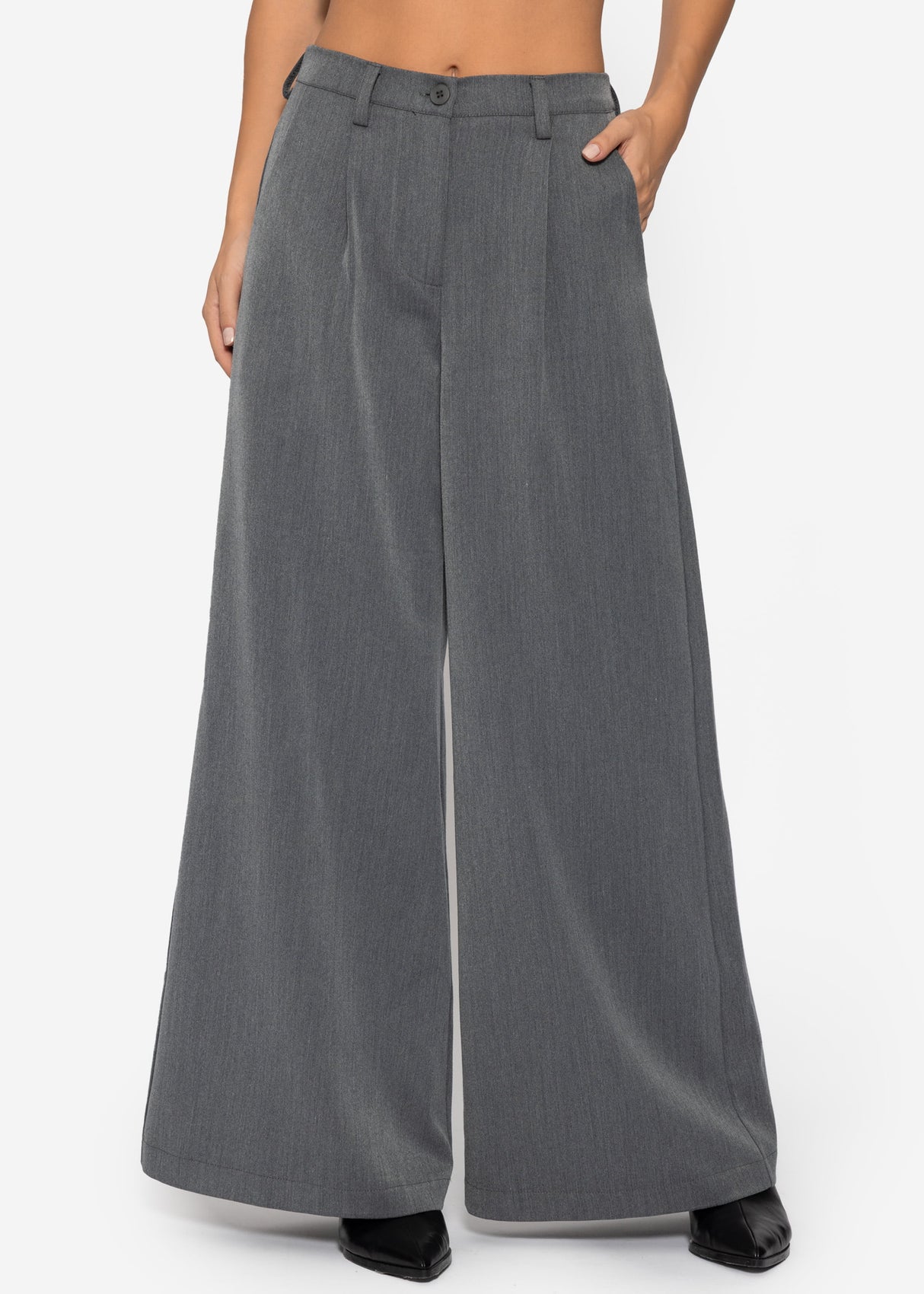 Wide-leg suit pants - gray
