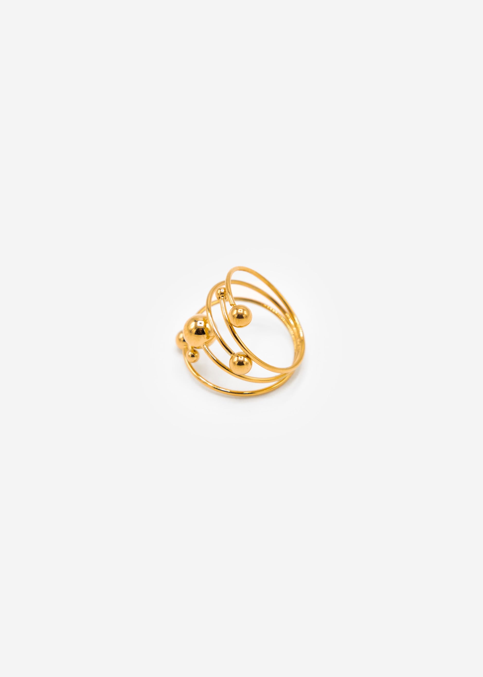 Filigraner Ring mit Kugeln - gold
