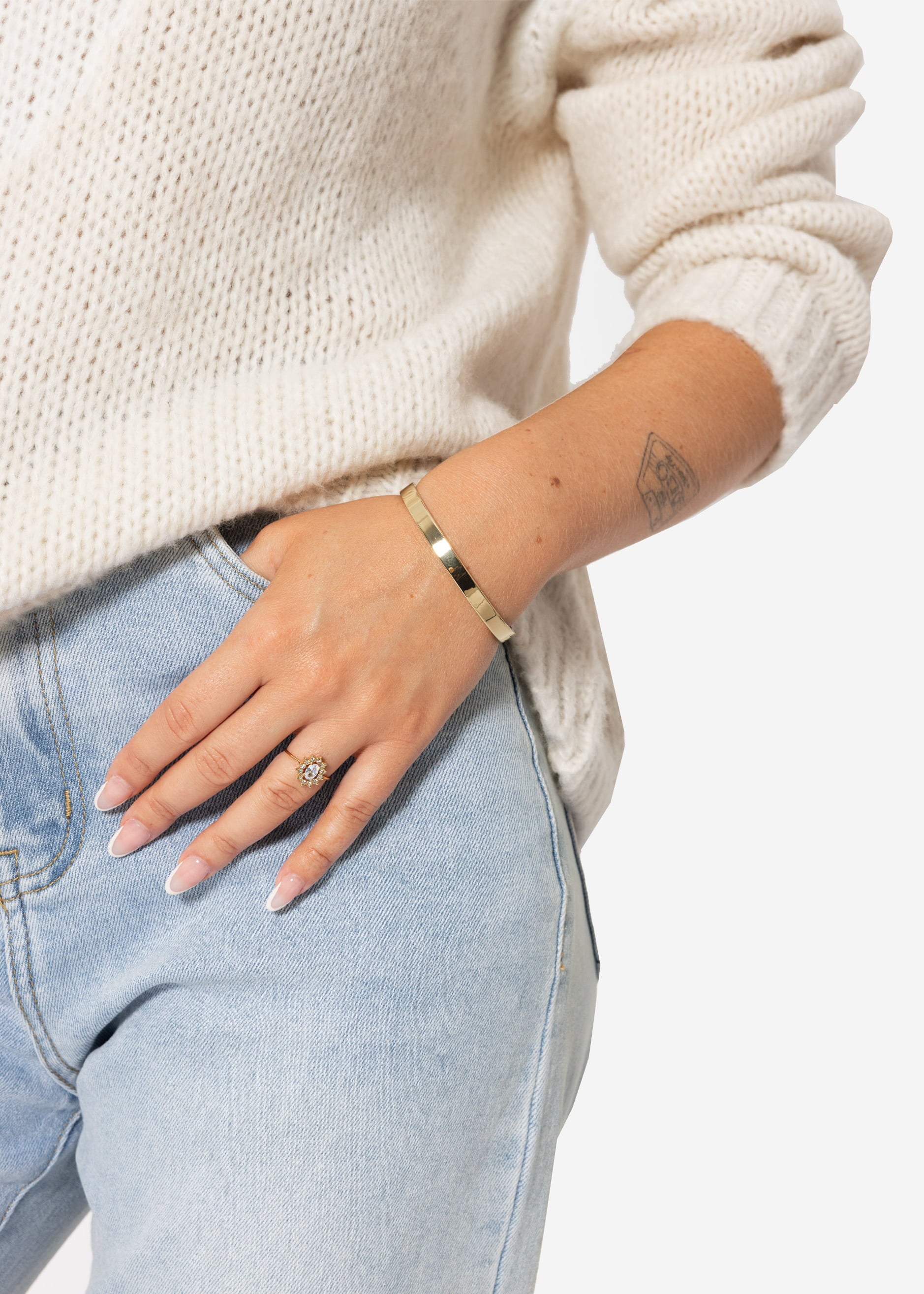 Flat bangle - gold