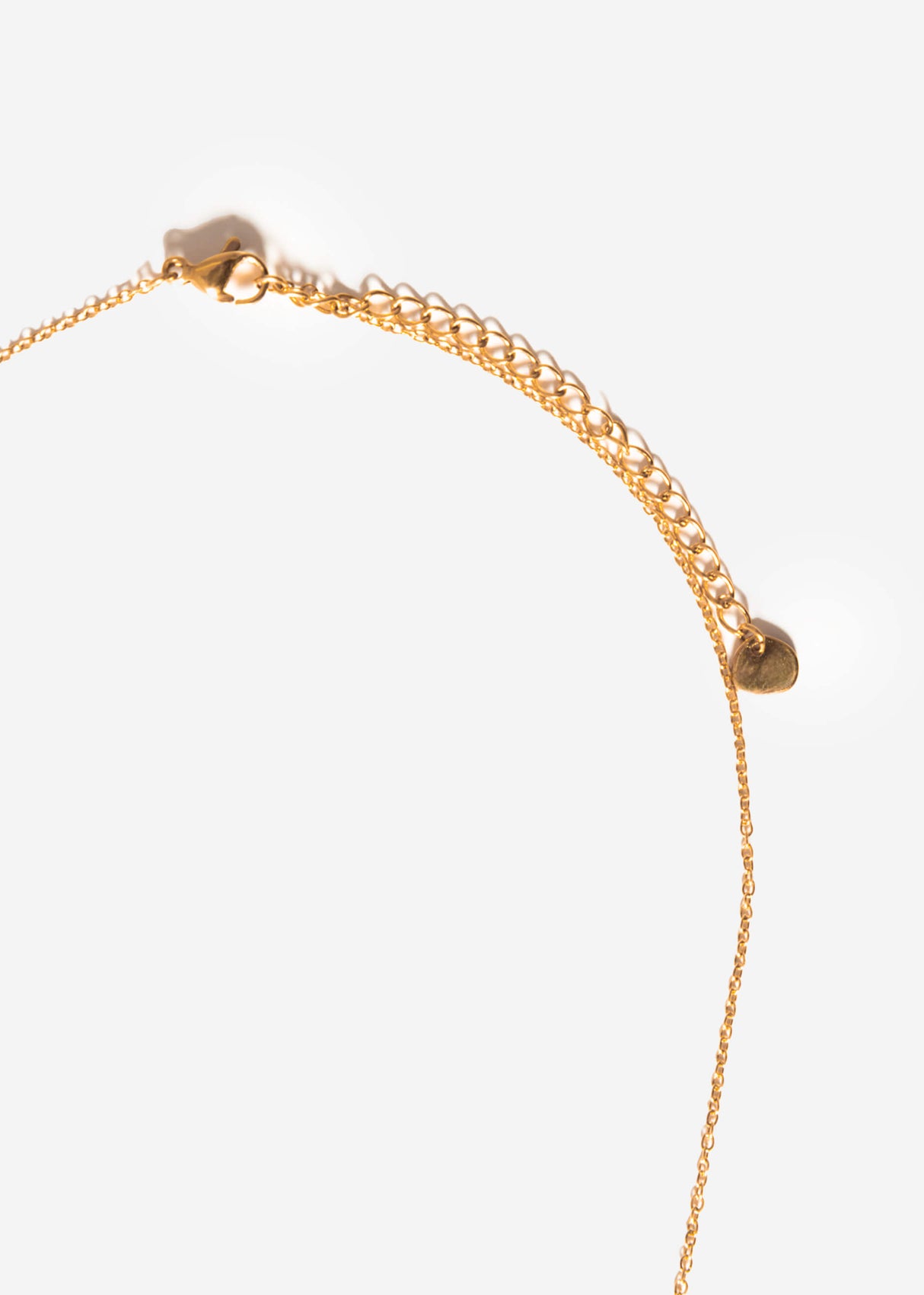 Necklace with hammered heart - gold