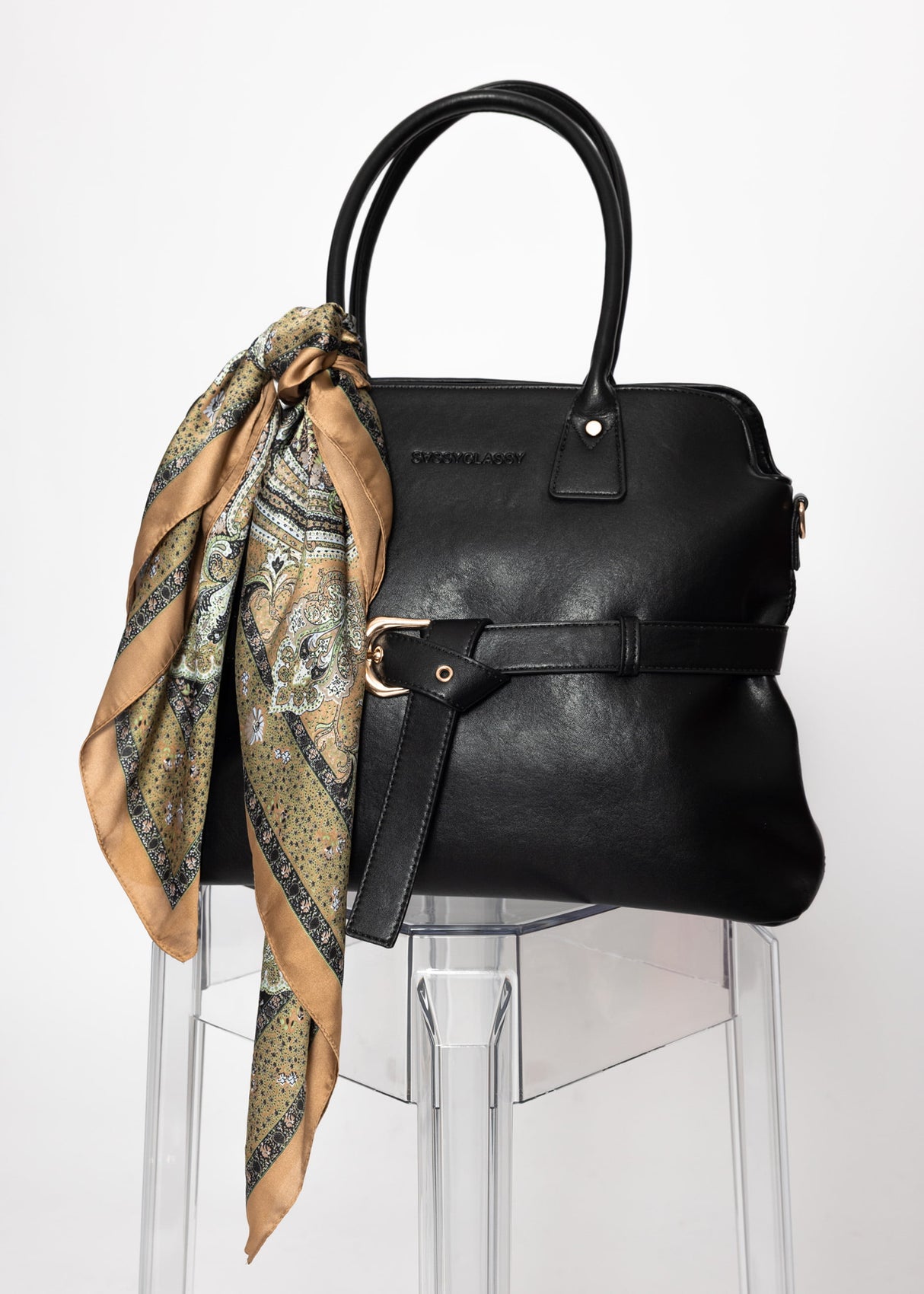 Halstuch mit Paisley Print - grün