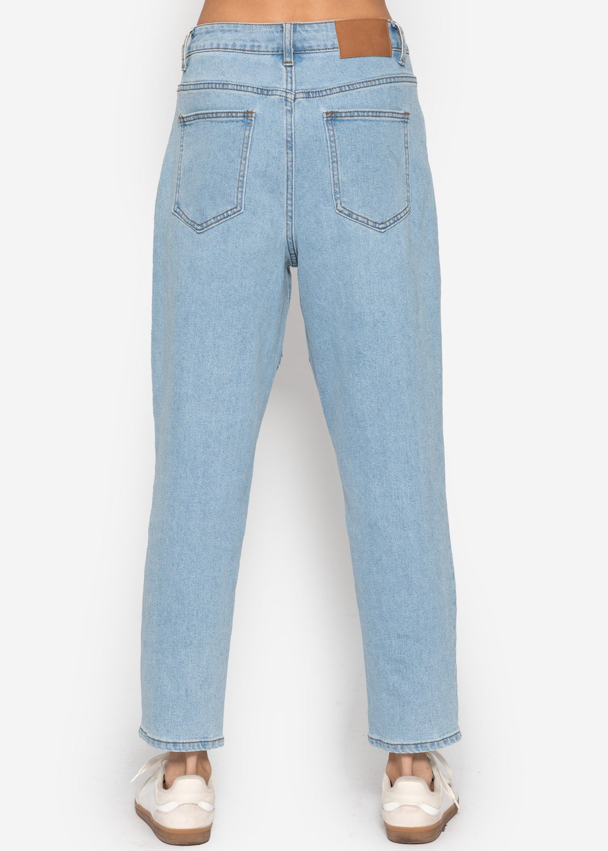 Highwaist Jeans mit Ziernaht - hellblau