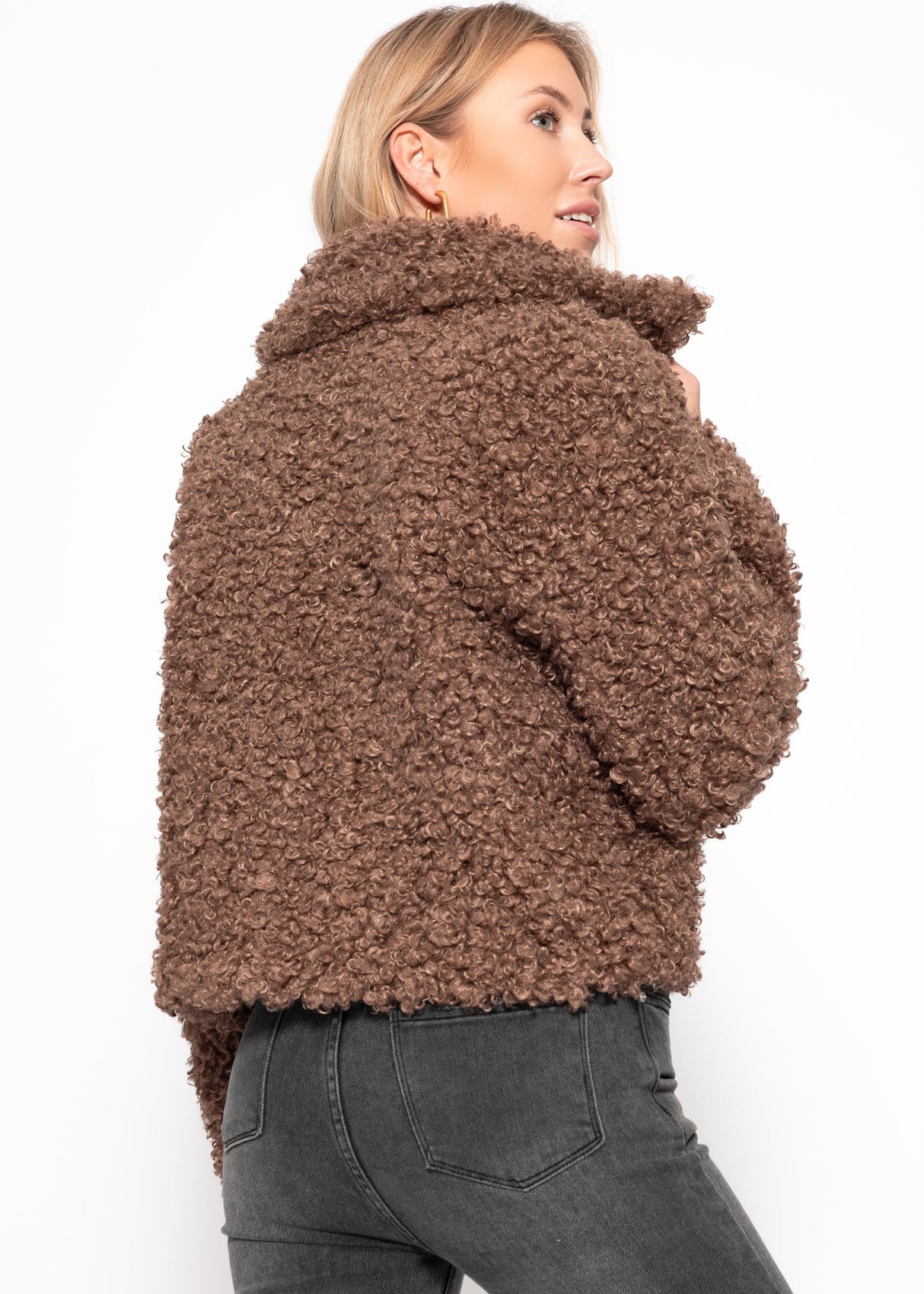 Jacke aus Teddyfell - braun