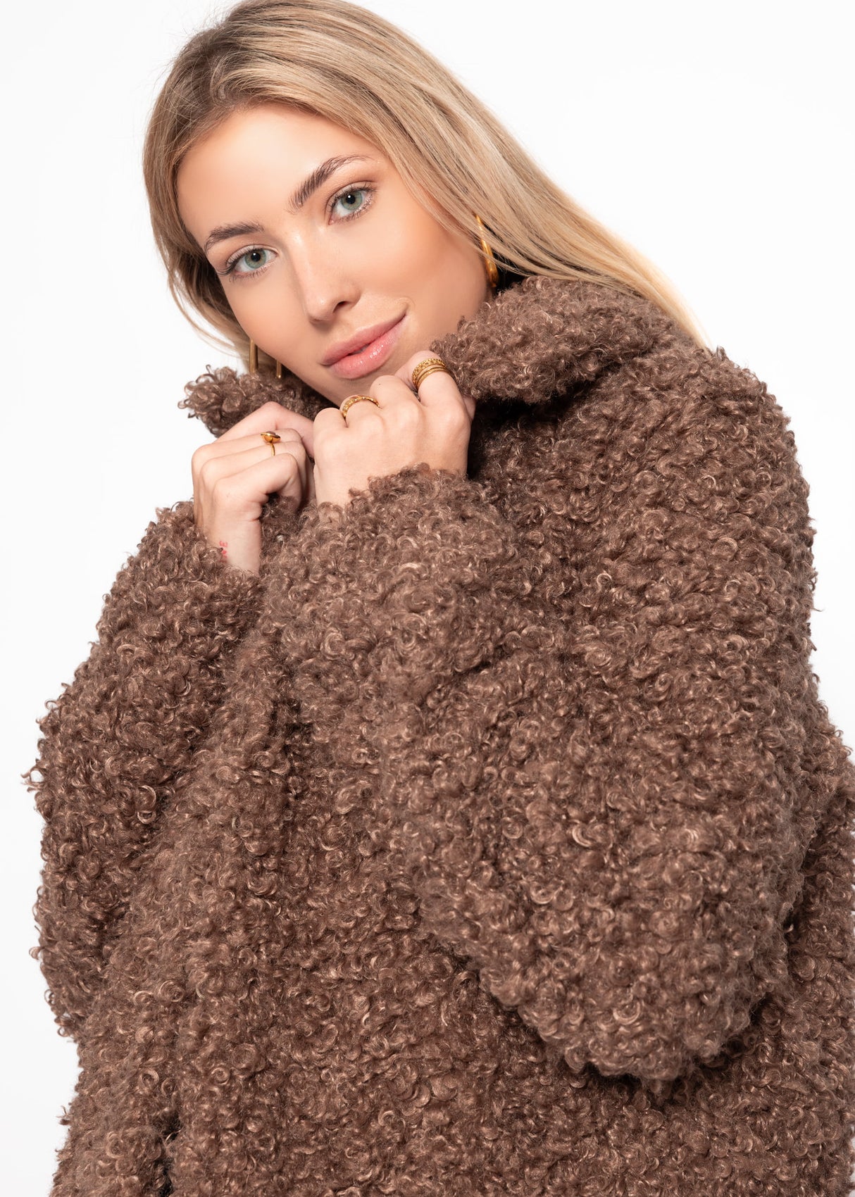 Jacke aus Teddyfell - braun