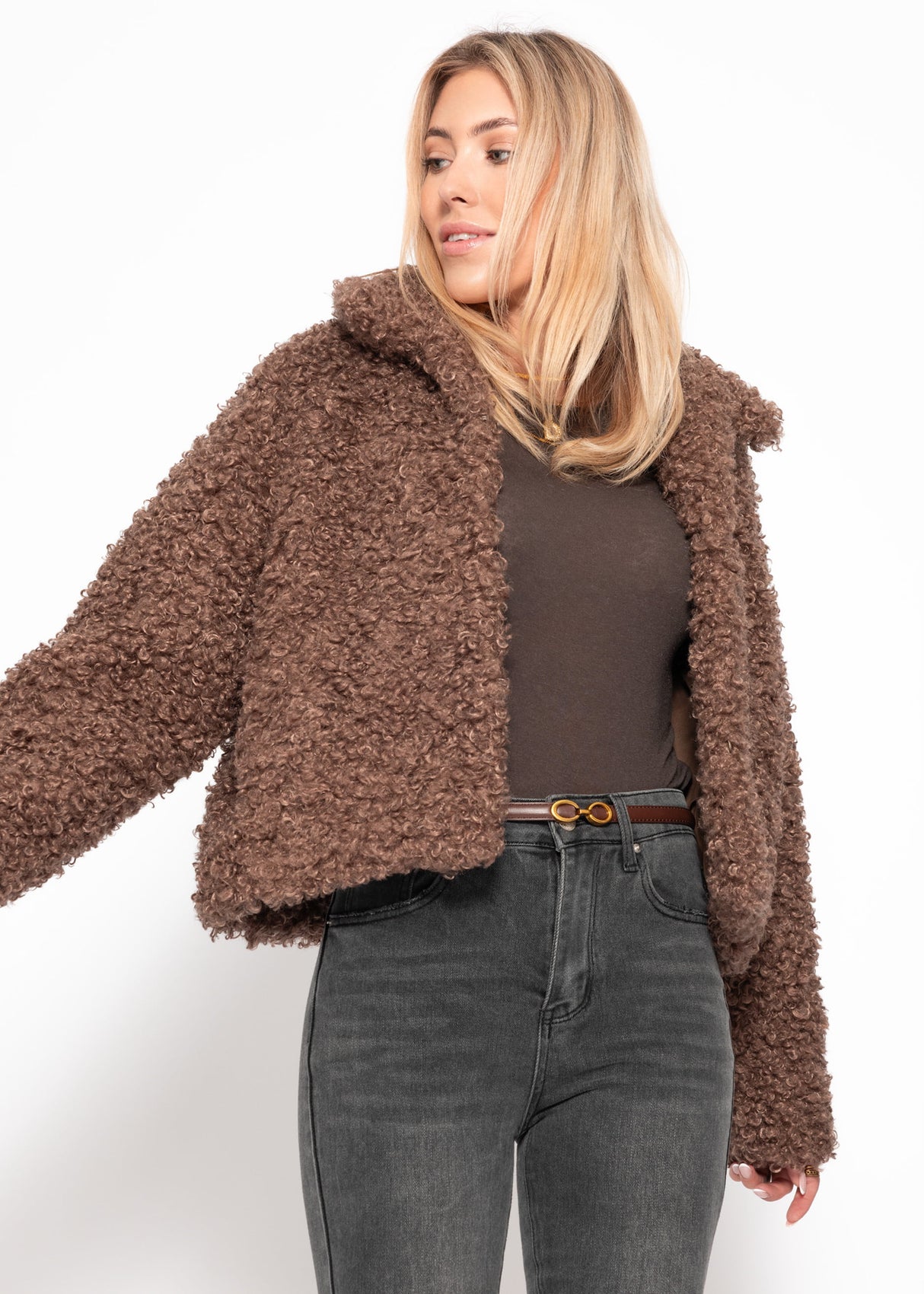 Jacke aus Teddyfell - braun