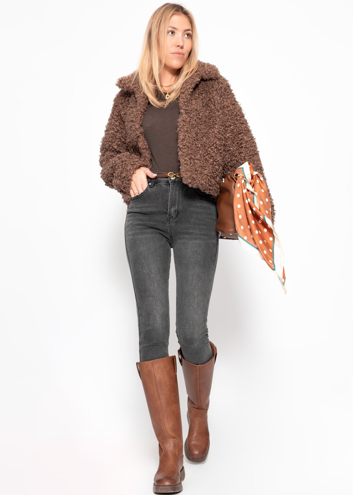 Jacke aus Teddyfell - braun