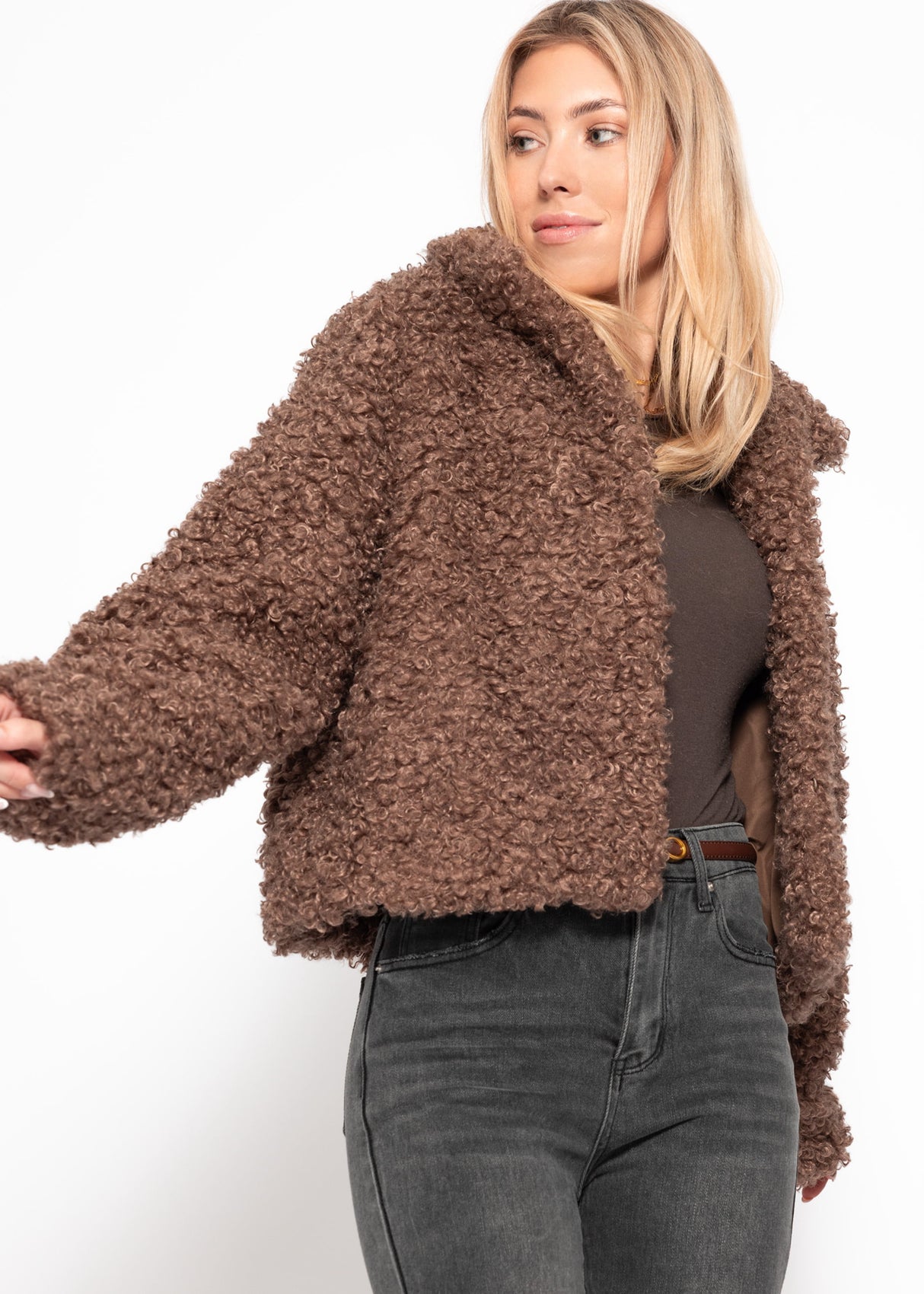 Jacke aus Teddyfell - braun