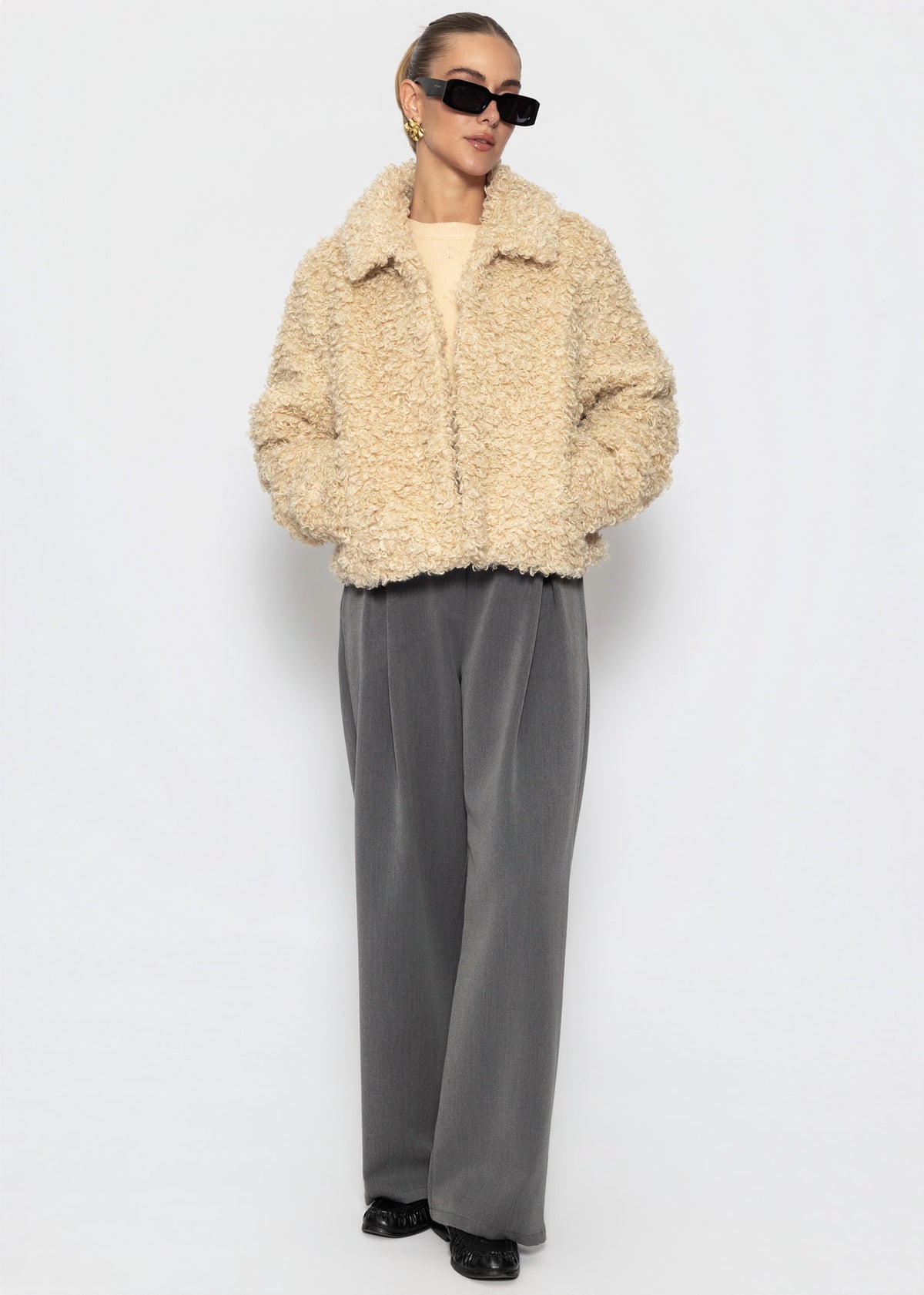 Teddy fur jacket - Off-white