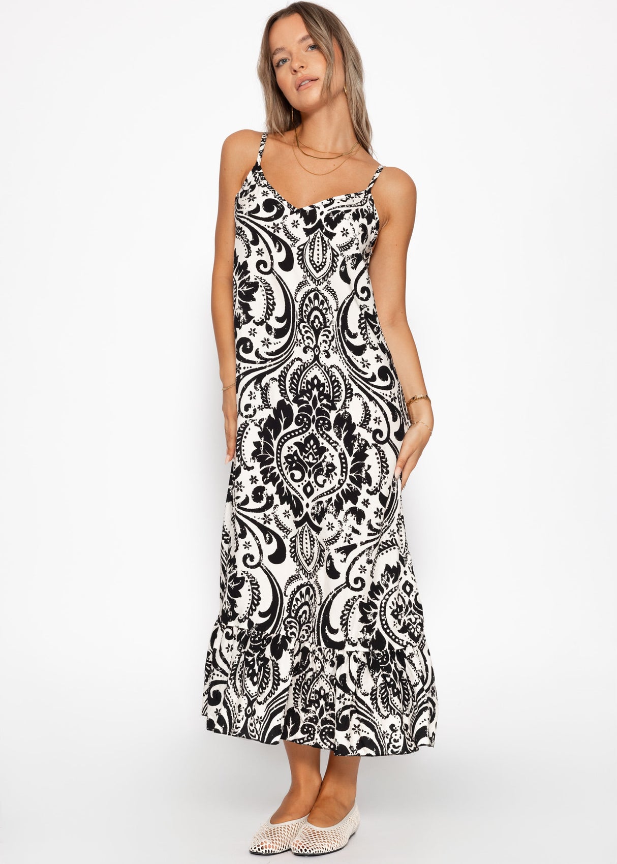 Dress with print - black