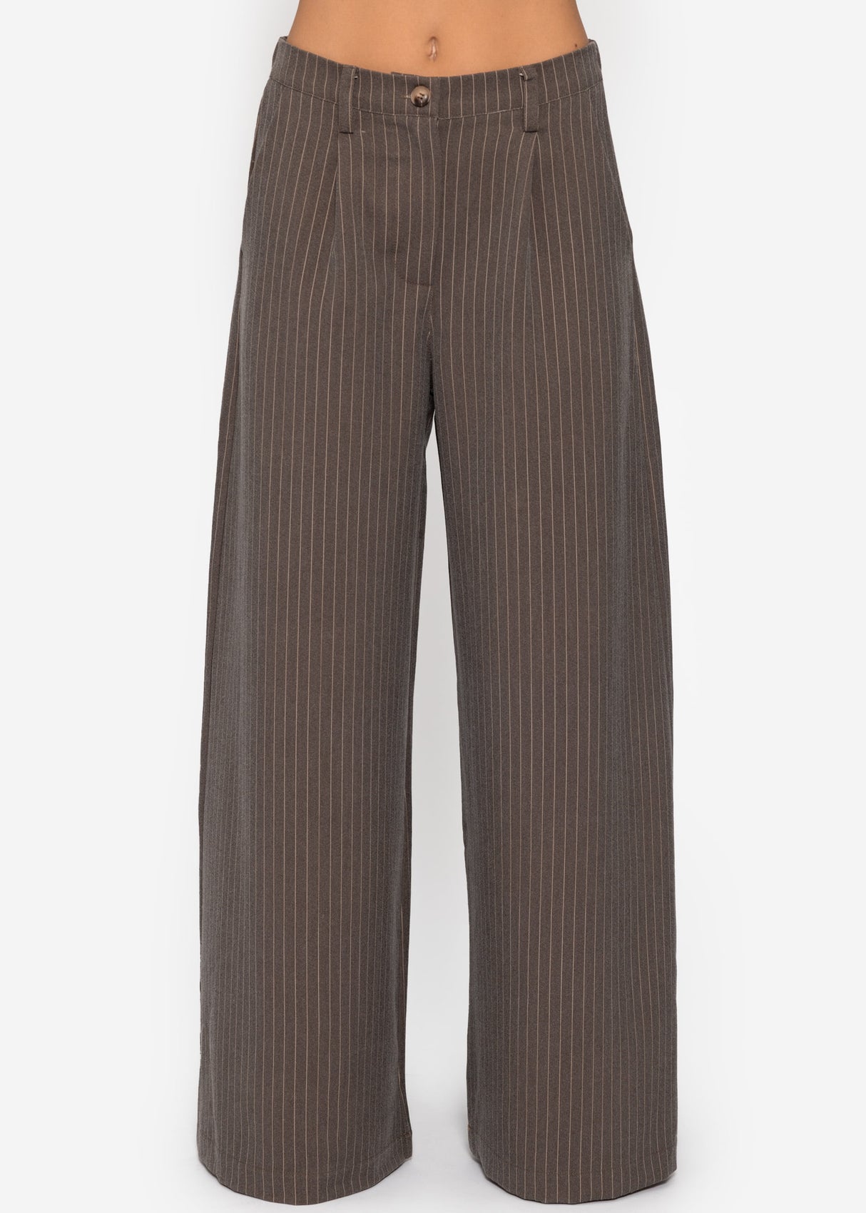 Casual suit pants with pinstripes - brown