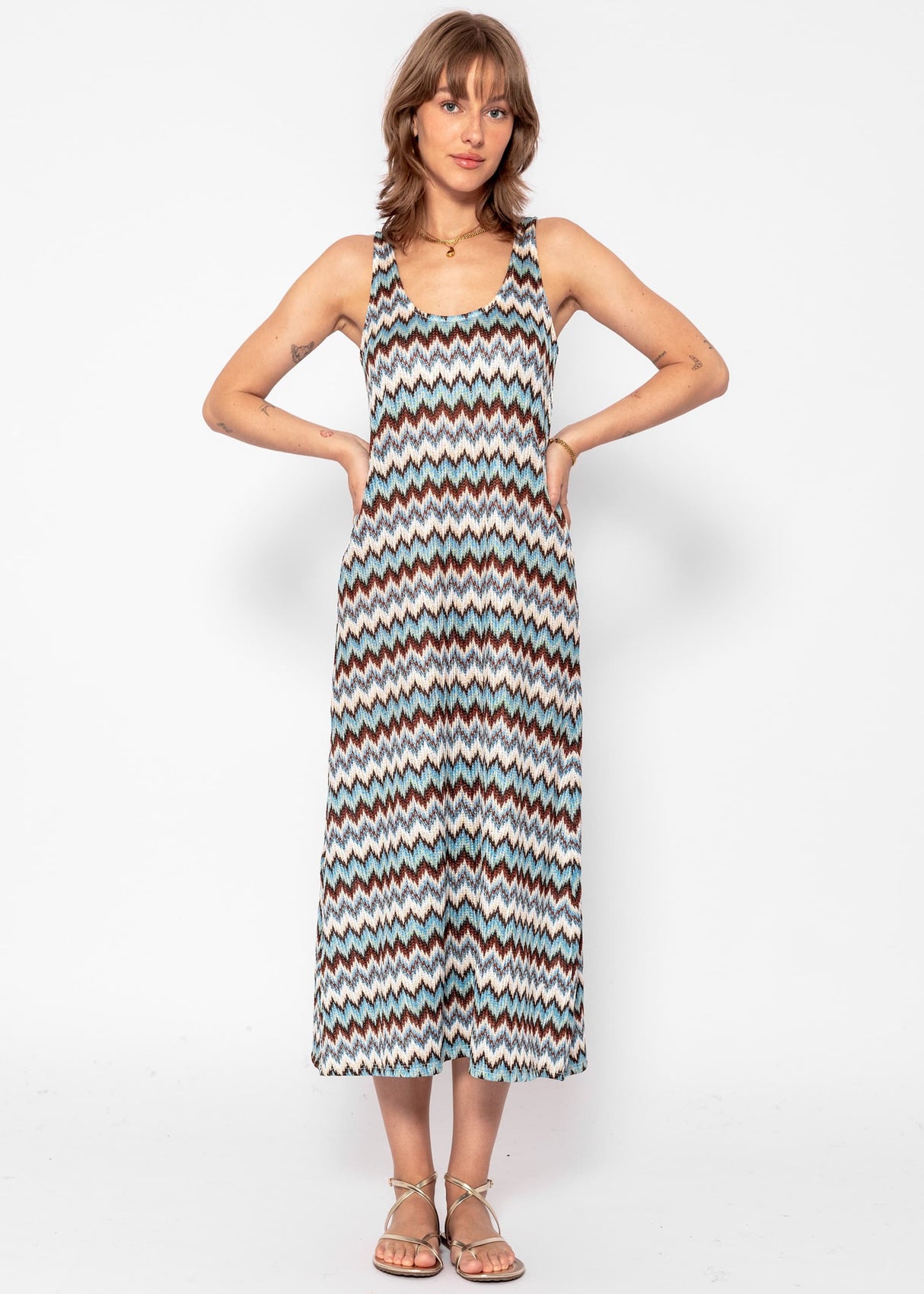 Long tank top dress - blue
