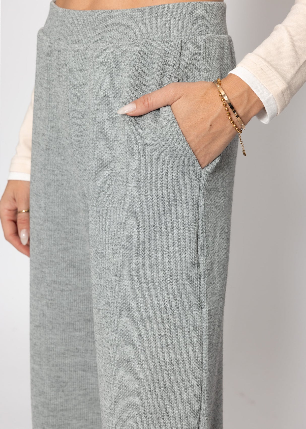 Loungewear trousers in rippoptics - gray
