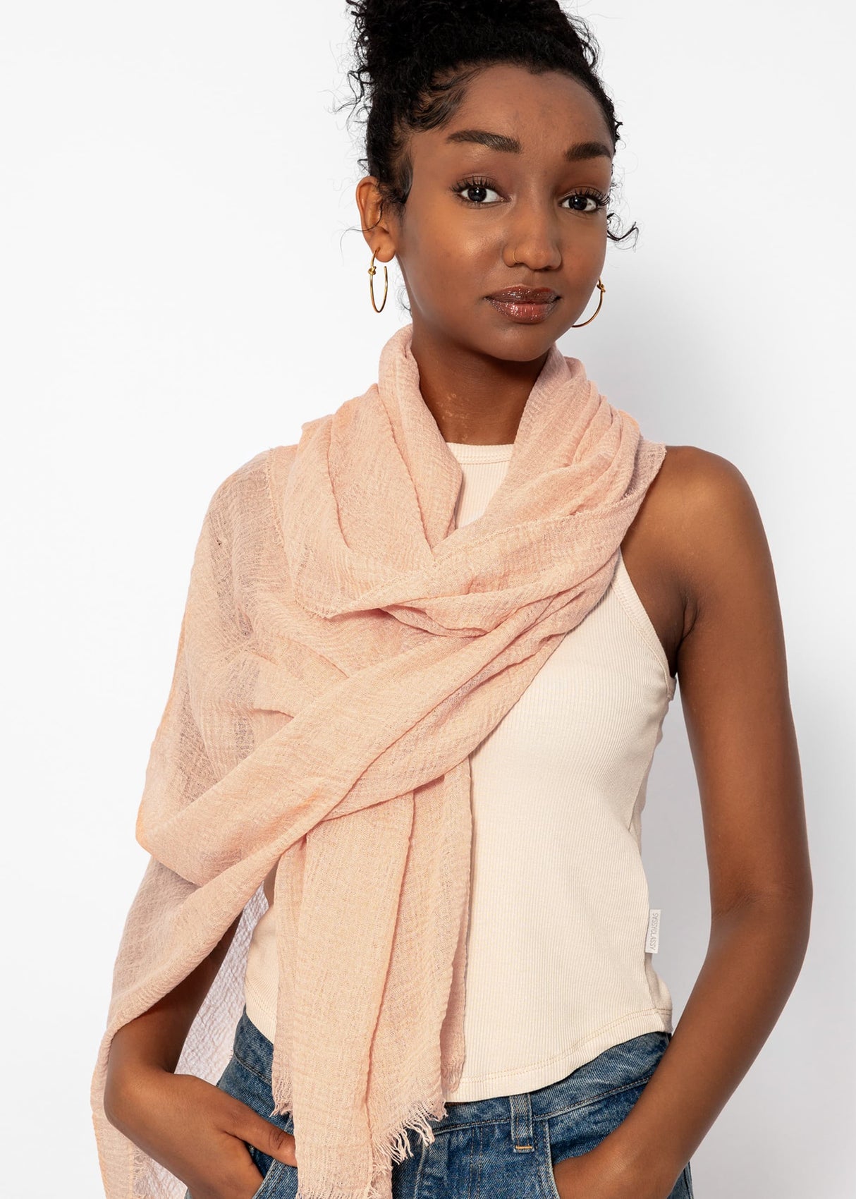 Musselin scarf nude