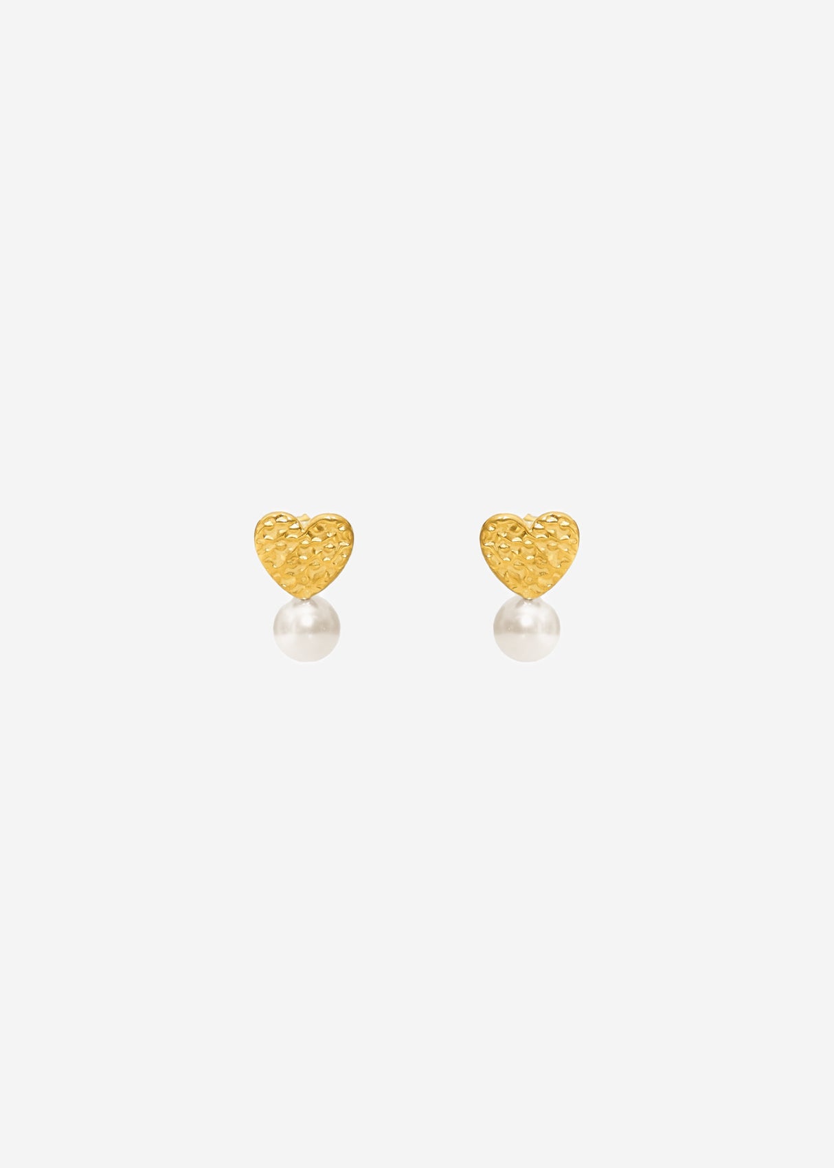Ohrstecker mit Perle und Herz - gold