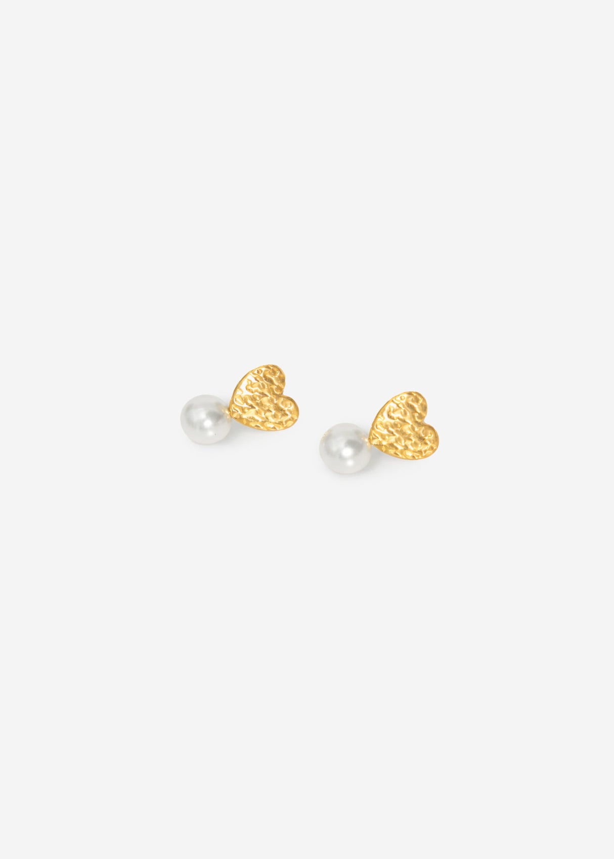 Ohrstecker mit Perle und Herz - gold