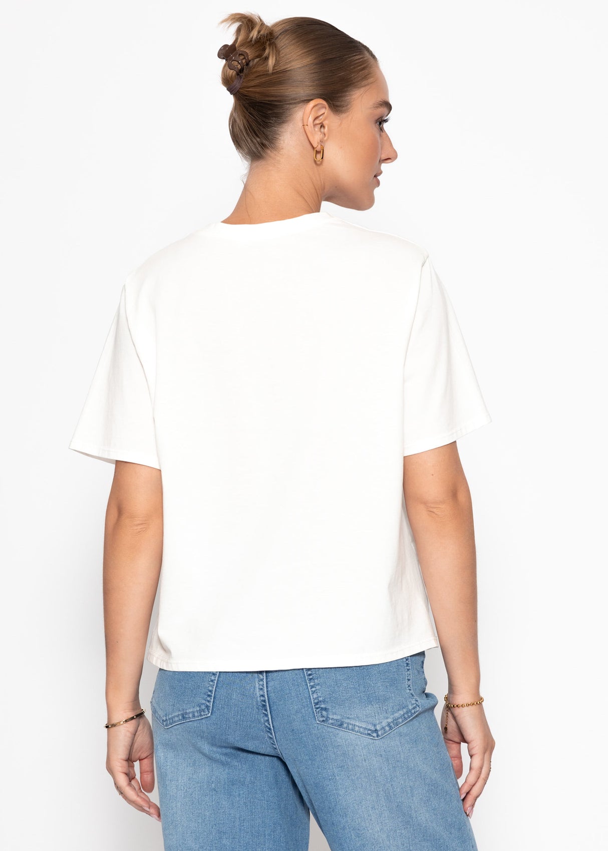 Oversize T-shirt with "MOM" print - off-white
