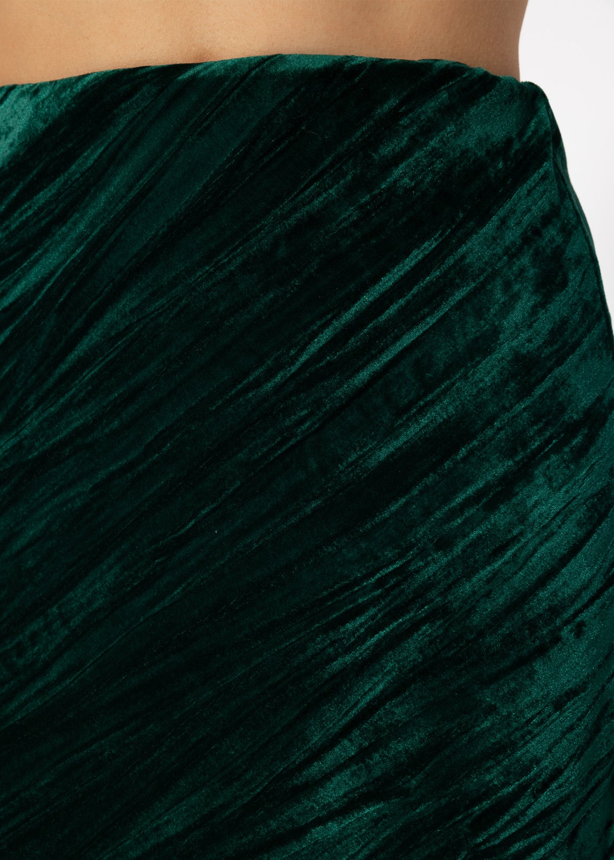 Velvet midi skirt - emerald green