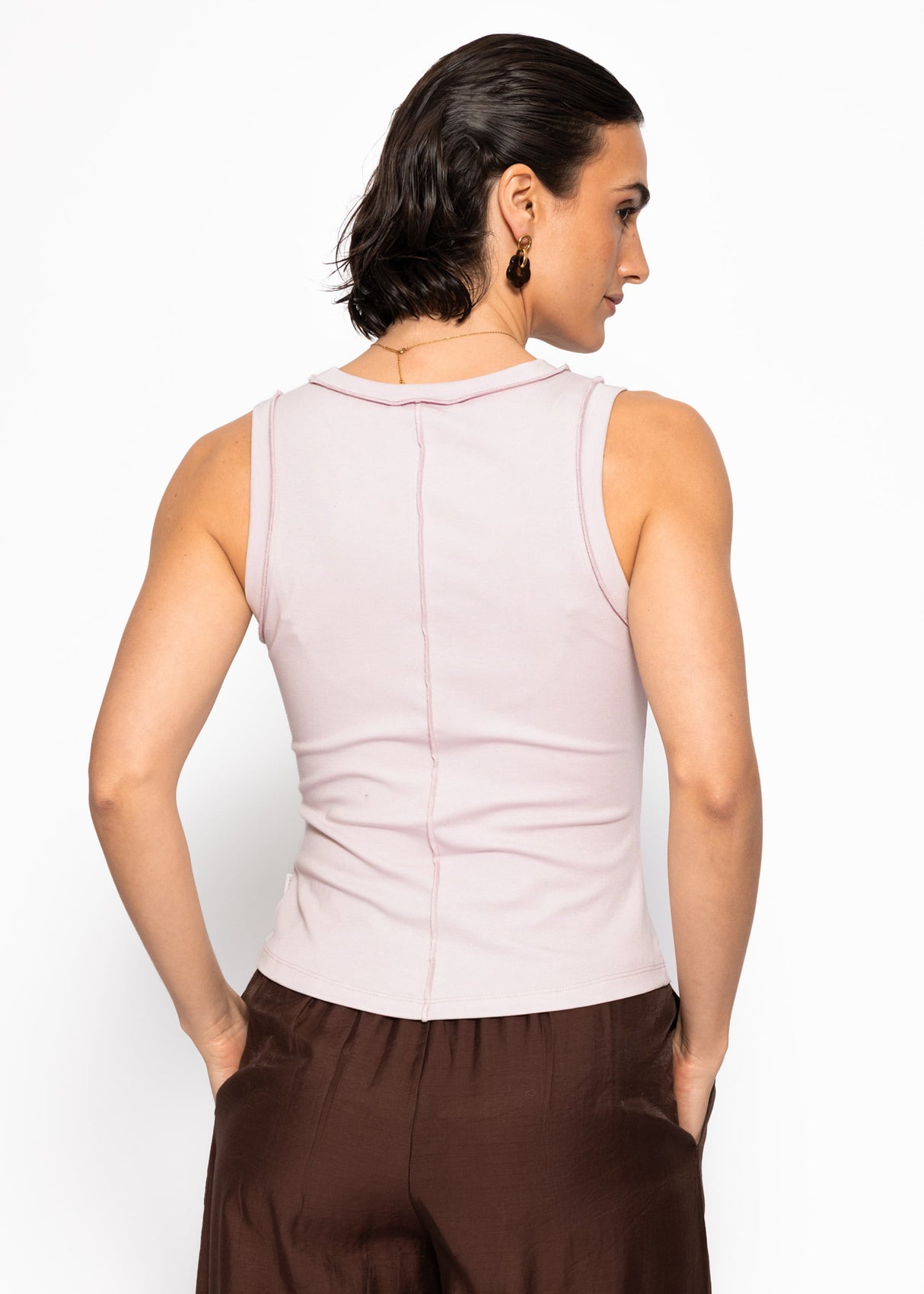 Tank Top mit Außennähten- flieder