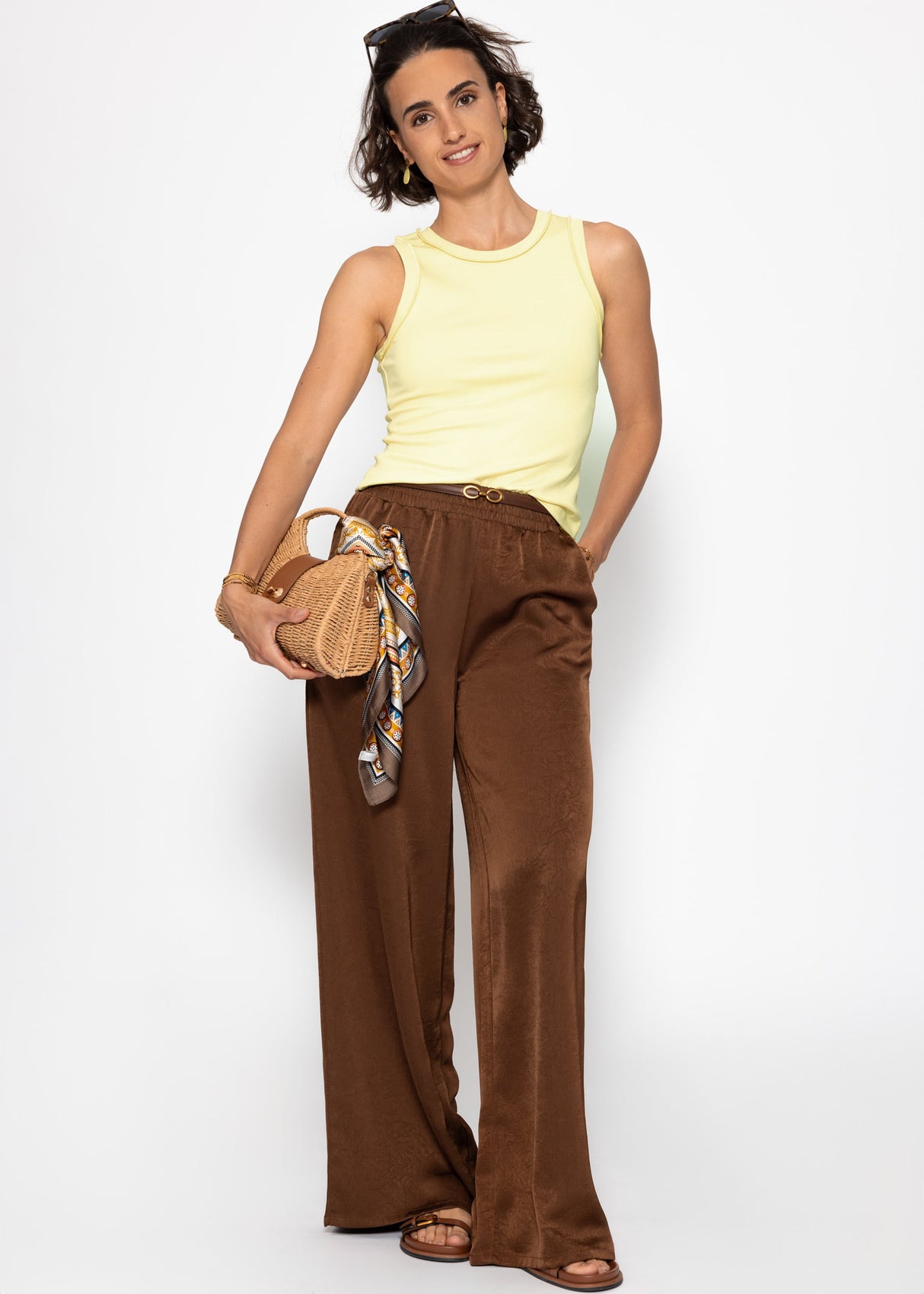 Tank top with outer seams - yellow