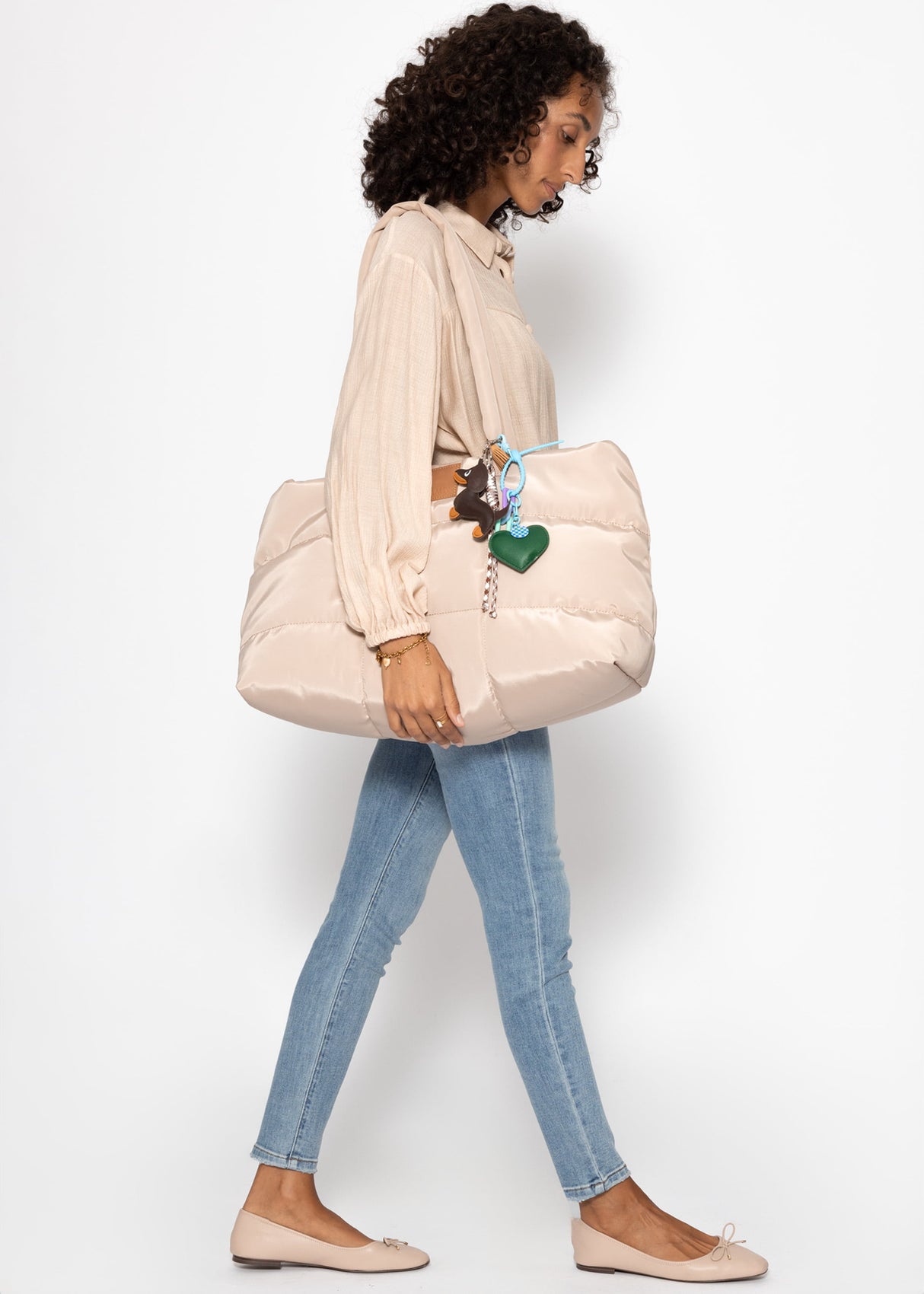 Bag tag set with dachshund - brown