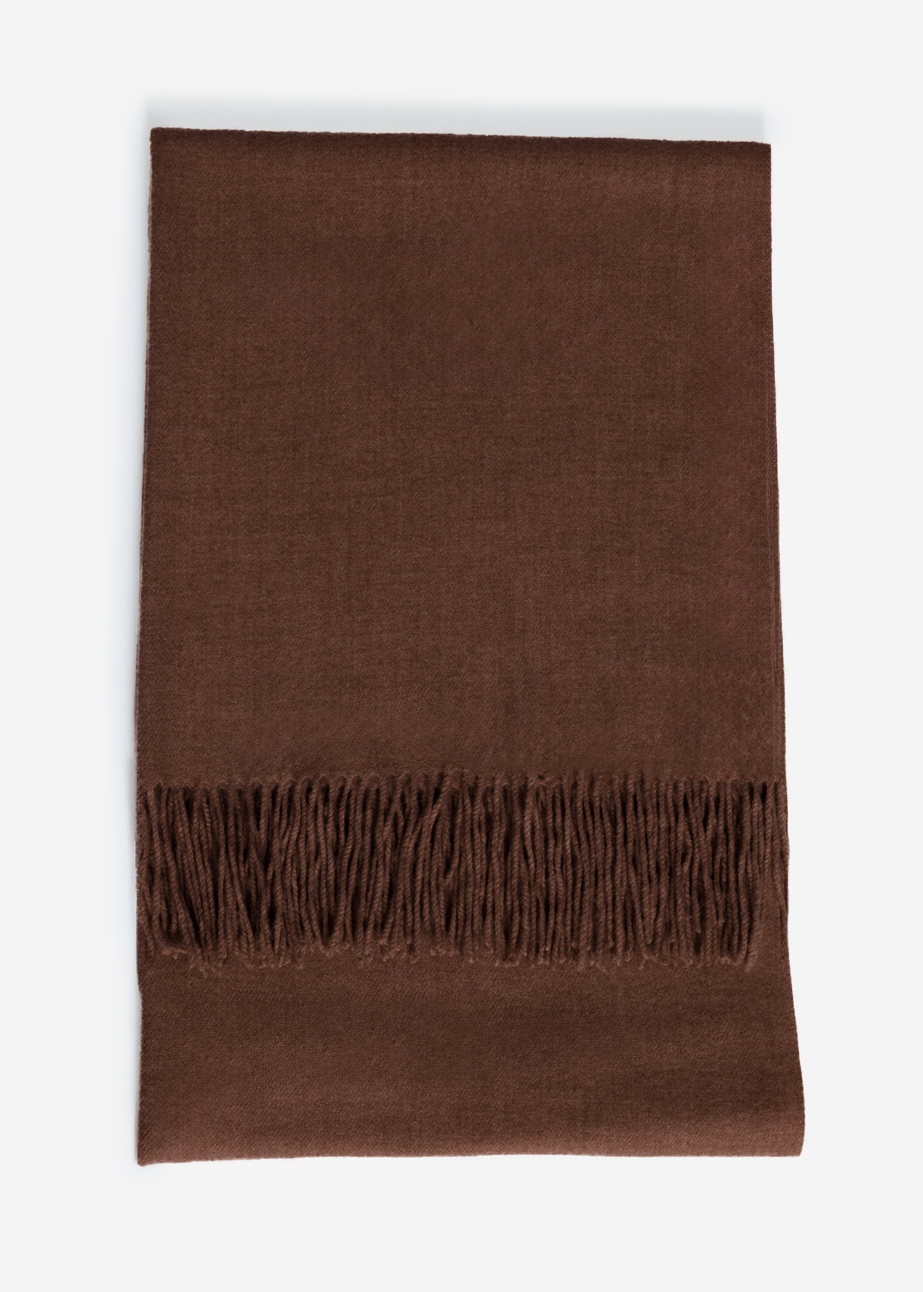 Soft scarf made from viscose and wool blend - dark brown