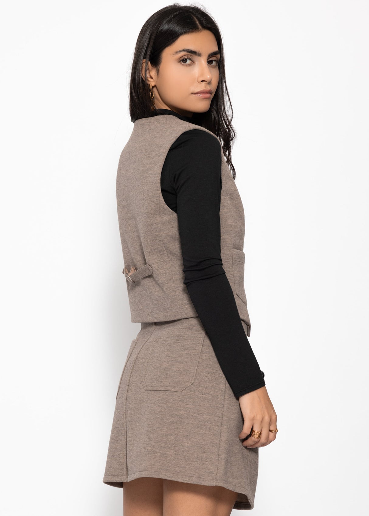 Vest with pockets - taupe