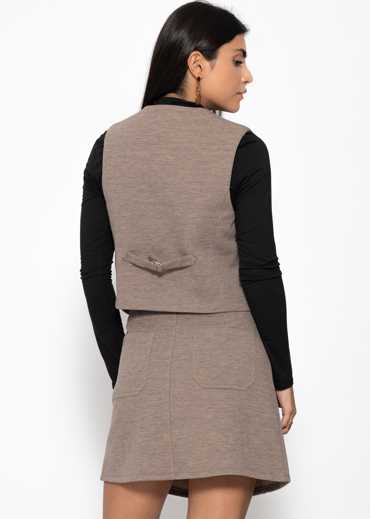 Vest with pockets - taupe