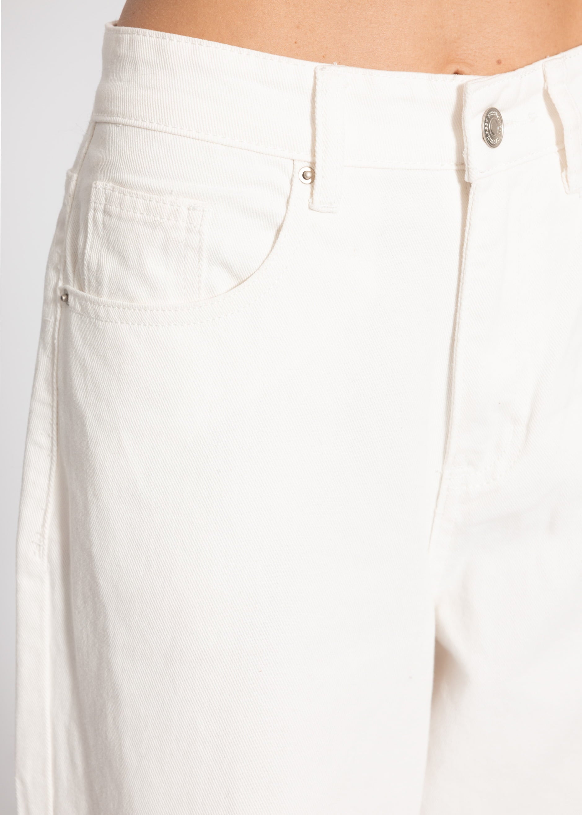 Wide Leg Jeans mit hohem Bund - offwhite