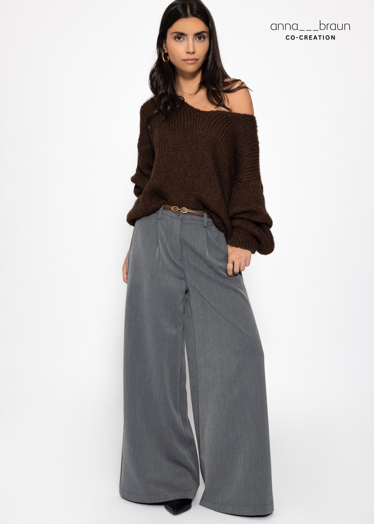 Wide-leg suit pants - gray