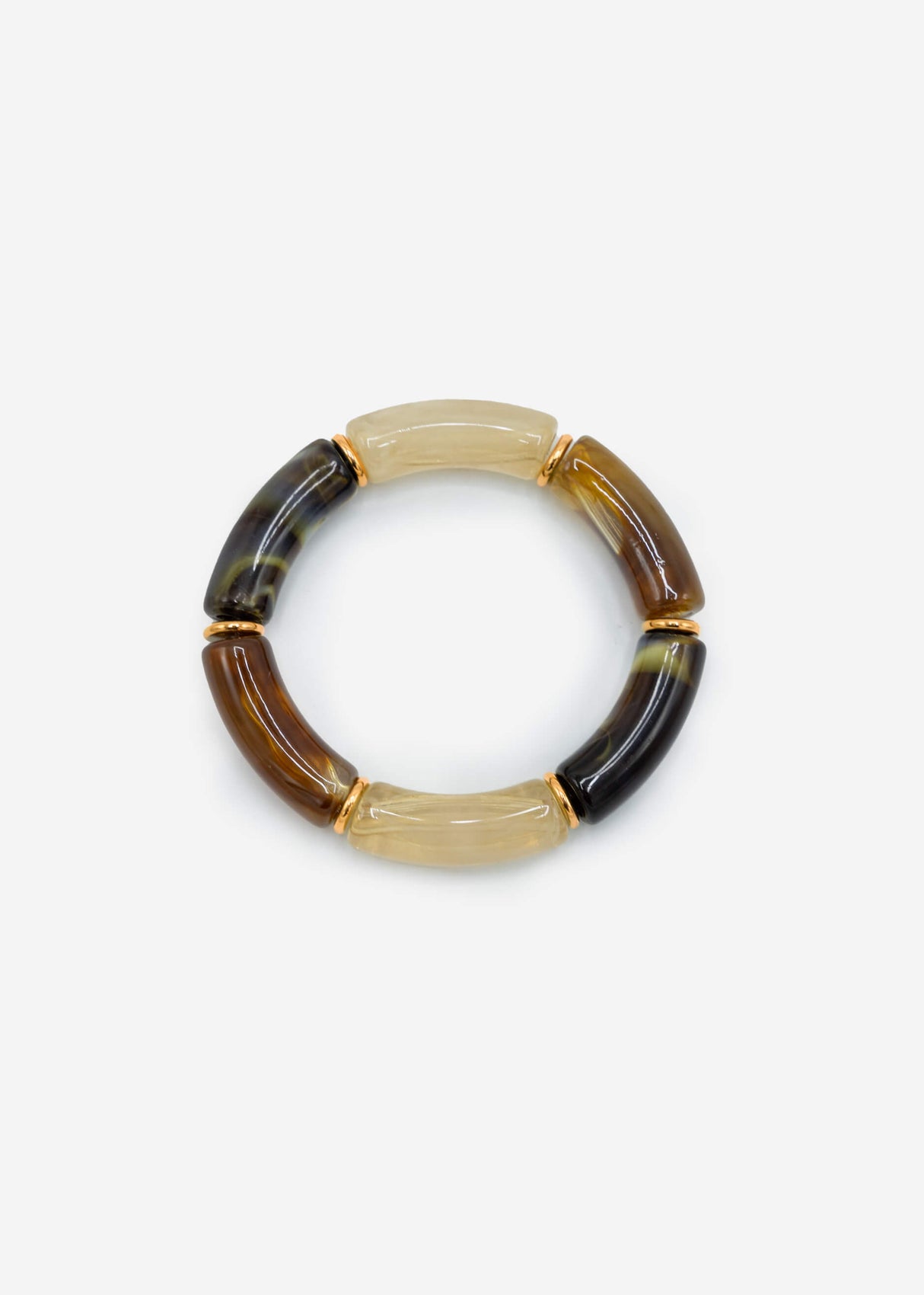 Armband mit Perlen - braun